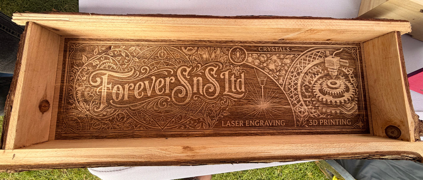 Personalised Wooden Display Tray – Custom Engraved Rustic Gift for Home & Kitchen