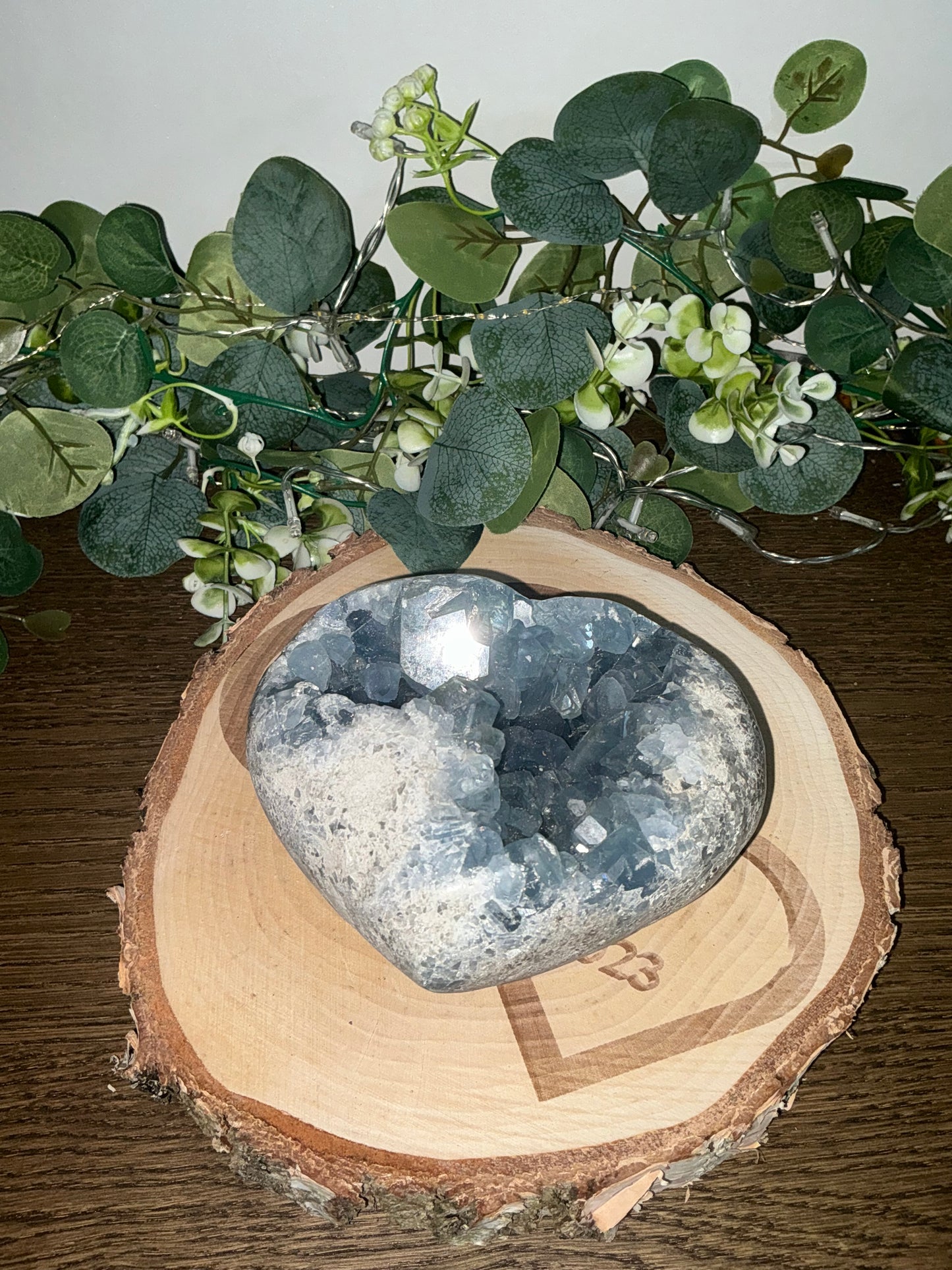 Blue Celestite Heart 1821g