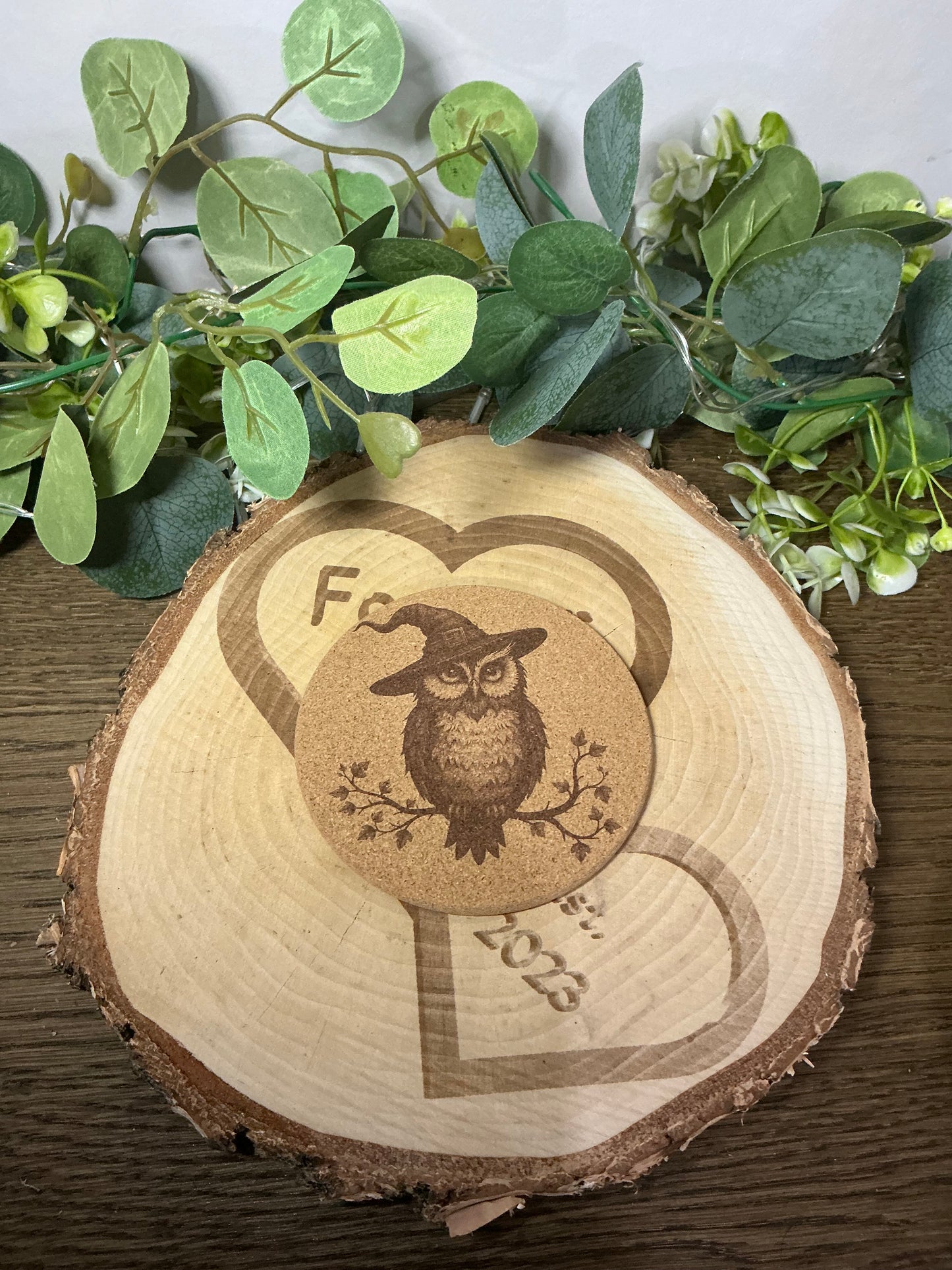 Cork Coaster Witchy Owl