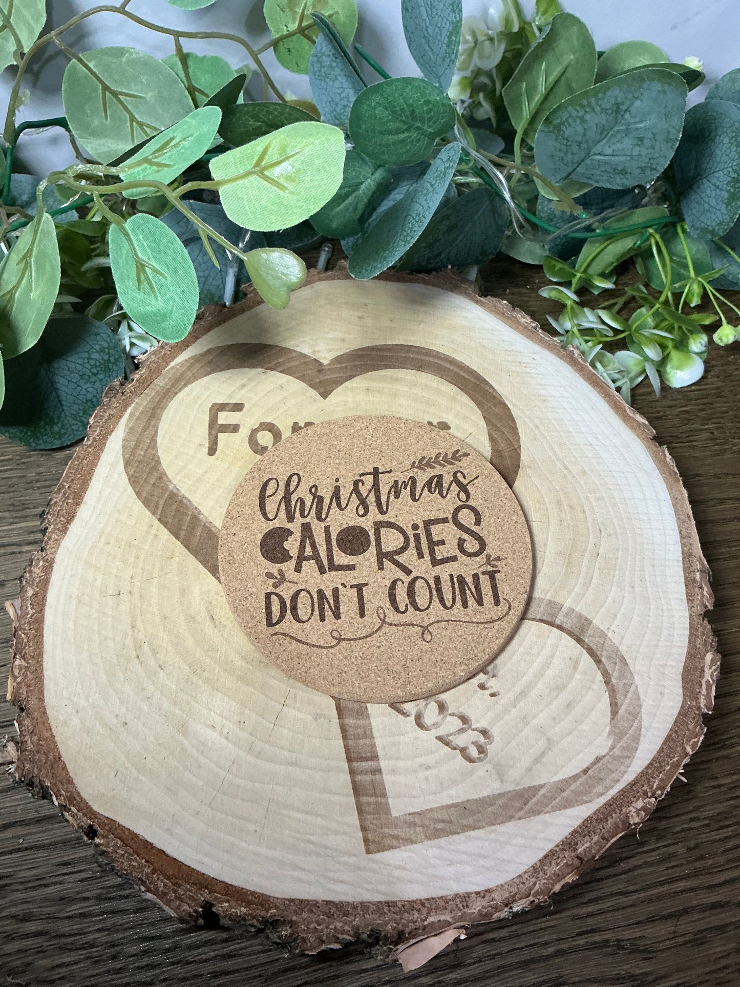 Cork Coaster “Christmas Calories don’t count”