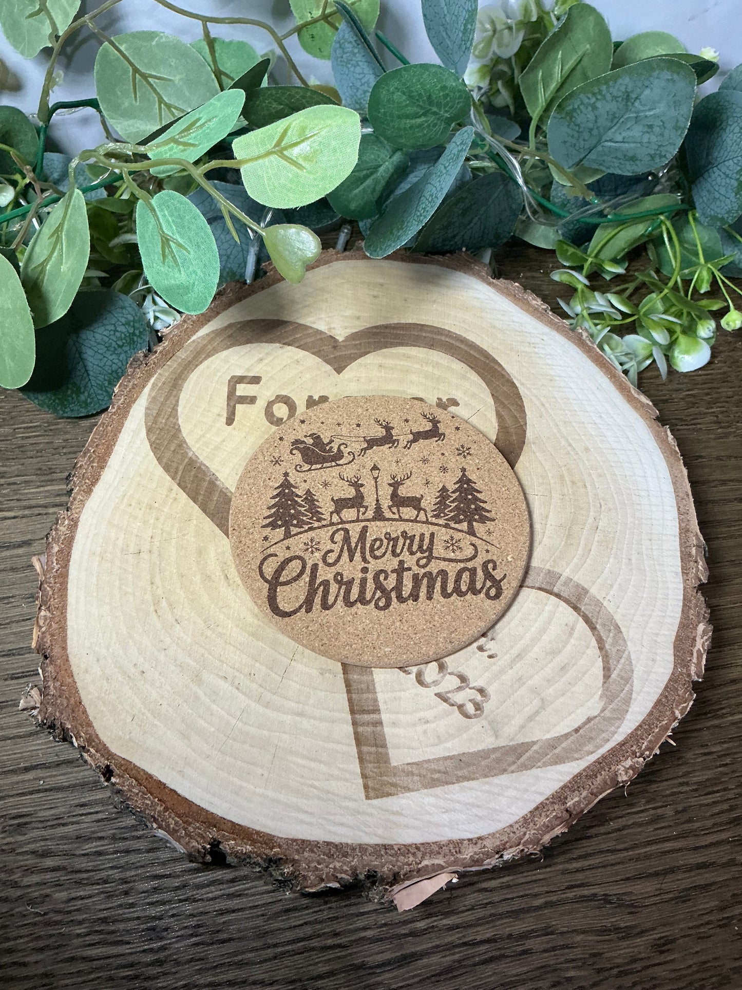 Cork Coaster “Merry Christmas”