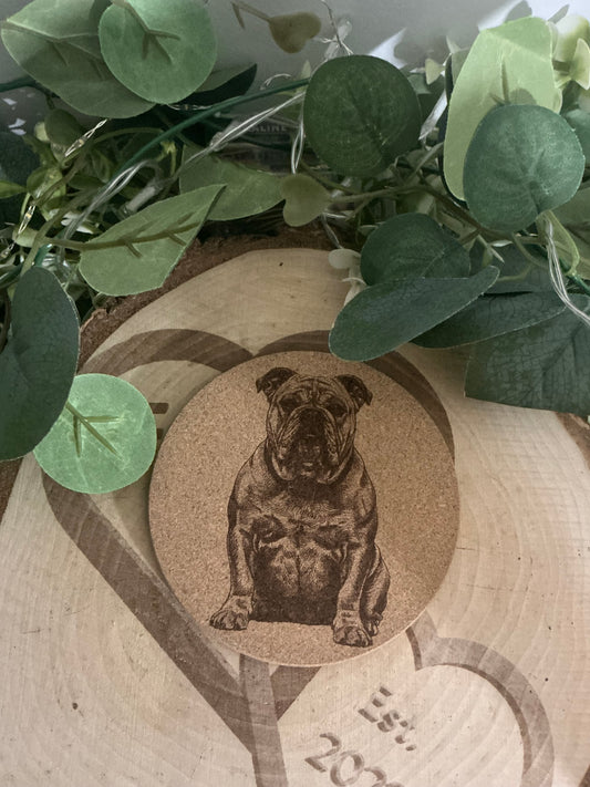English BullDog Cork Coaster