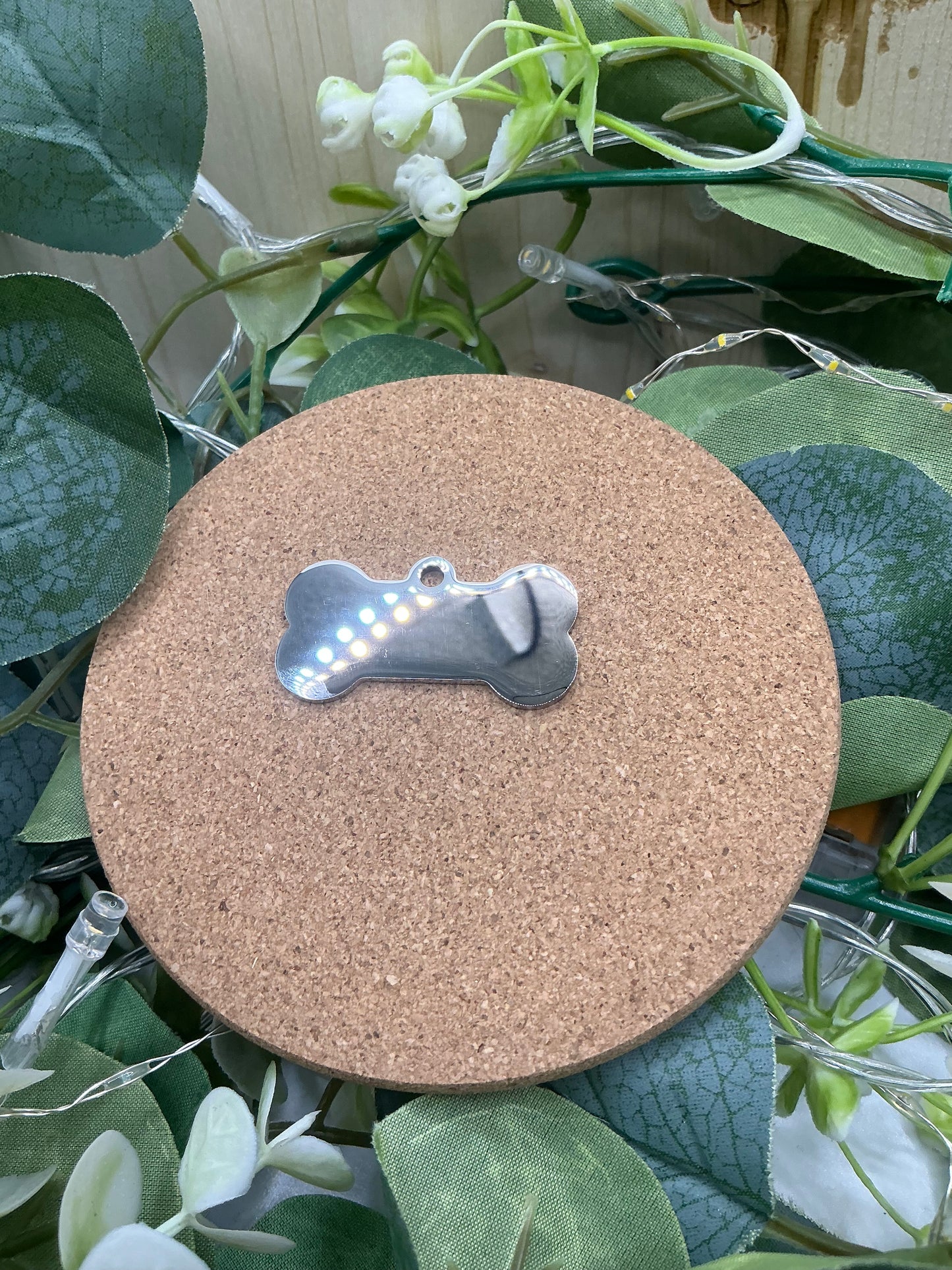 Plain Silver Bone Pet Shape Tag