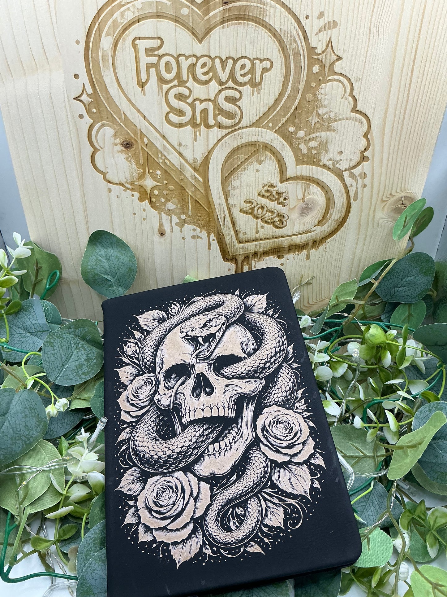Laser Engraved Snake Notebook – Gothic Journal & Alternative Writing Diary