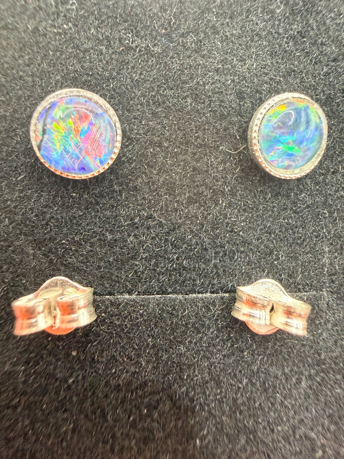 Natural AA Grade Australian Opal Stud Earrings | 925 Sterling Silver | Genuine Australian Opal Earrings | Forever SnS | 5mm Gemstone