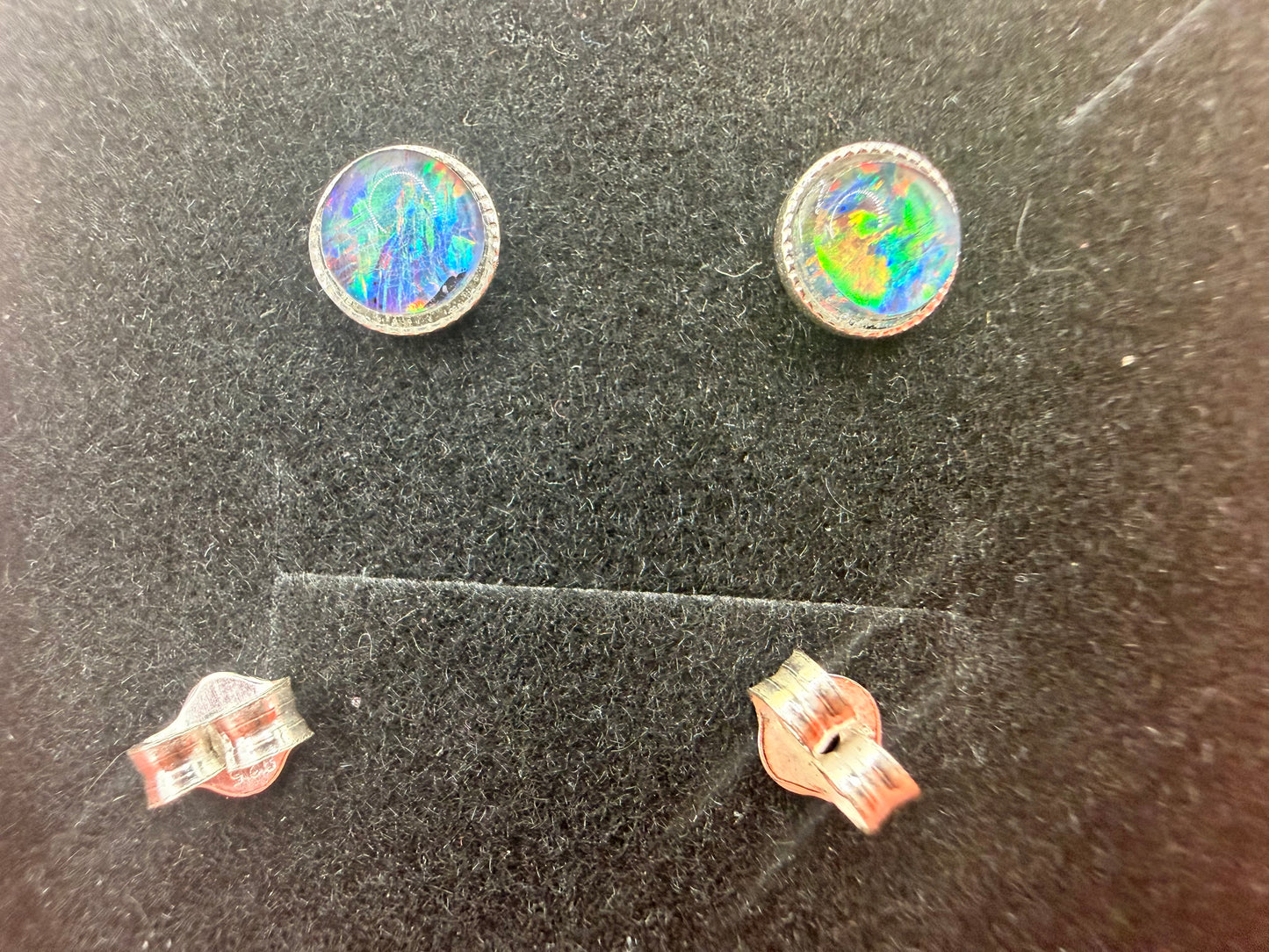 Natural AA Grade Australian Opal Stud Earrings | 925 Sterling Silver | Genuine Australian Opal Earrings | Forever SnS | 5mm Gemstone