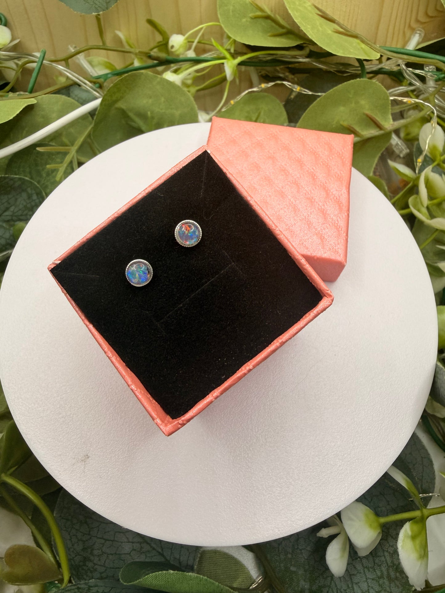Natural AA Grade Australian Opal Stud Earrings | 925 Sterling Silver | Genuine Australian Opal Earrings | Forever SnS | 5mm Gemstone