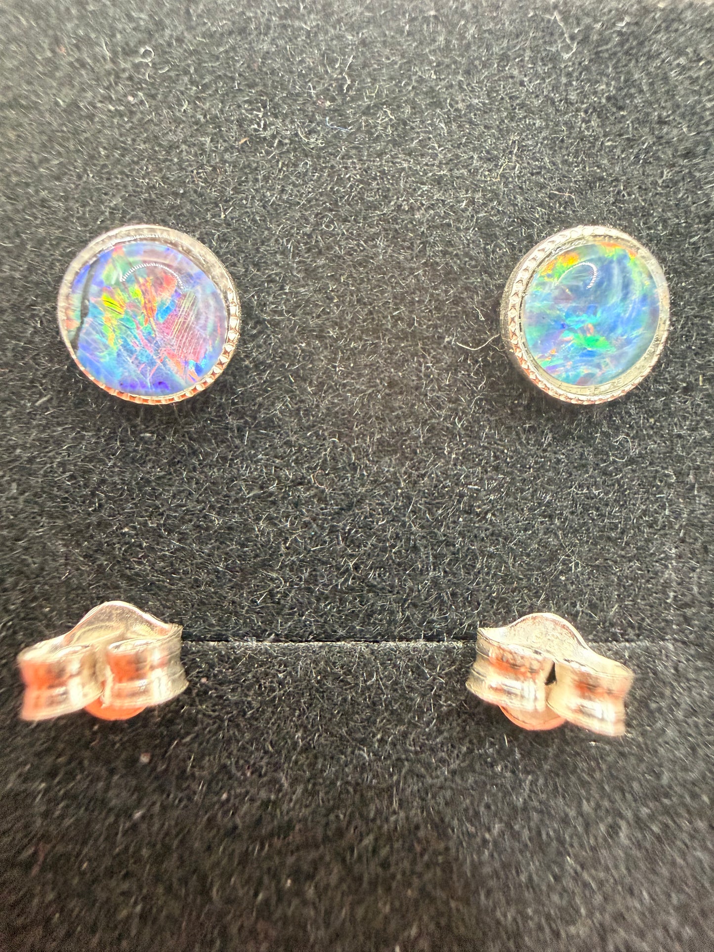 Natural AA Grade Australian Opal Stud Earrings | 925 Sterling Silver | Genuine Australian Opal Earrings | Forever SnS | 5mm Gemstone