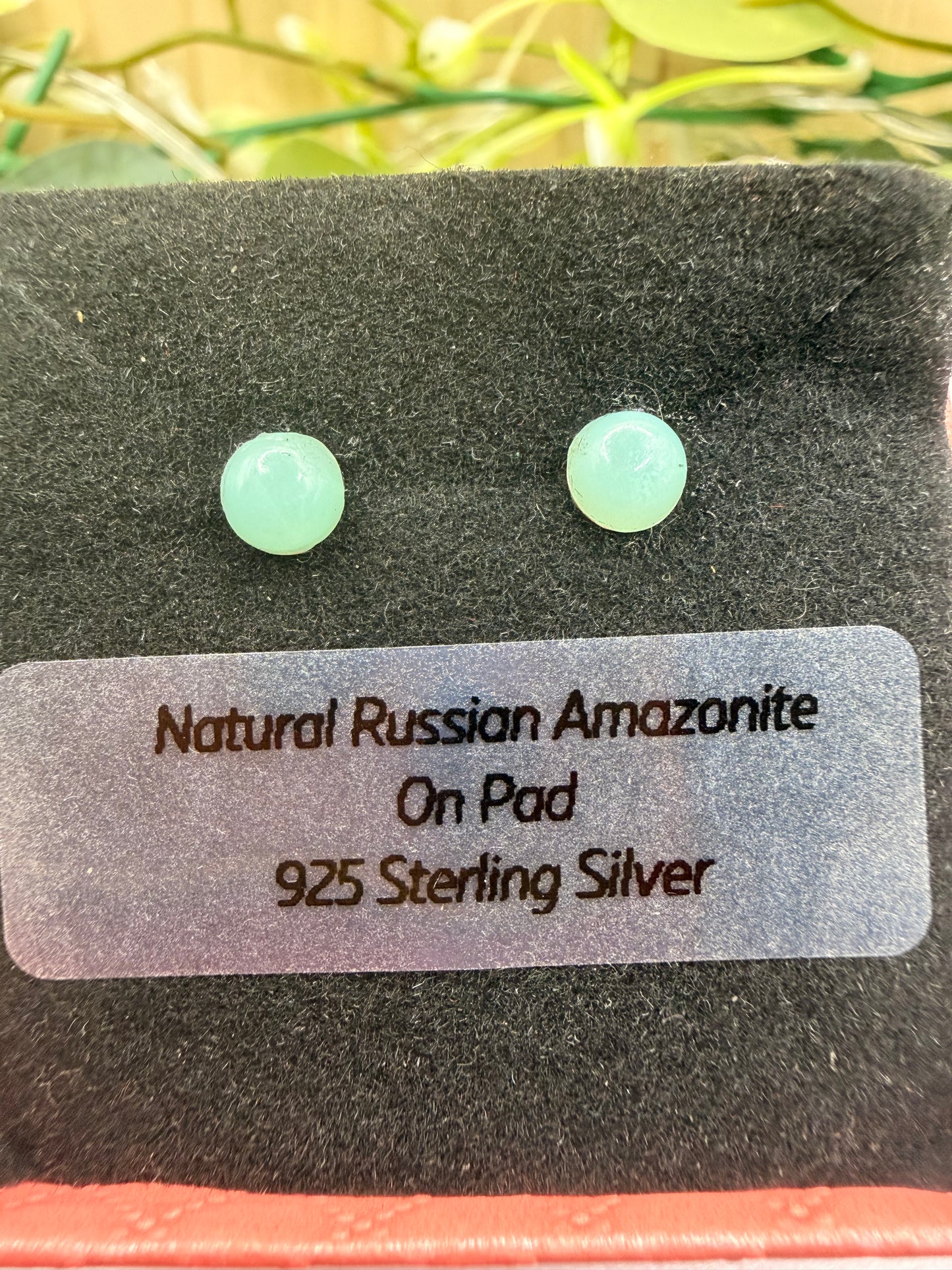 Natural Russian Amazonite Stud Earrings 5mm | 925 Sterling Silver Pad Earrings | Genuine Amazonite Gemstone Jewellery | Forever SnS