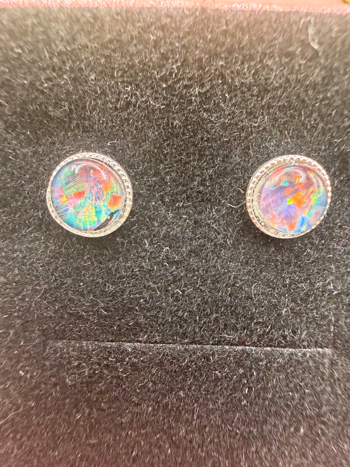Natural AA Grade Australian Opal Stud Earrings | 925 Sterling Silver | Genuine Australian Opal Earrings | Forever SnS | 5mm Gemstone