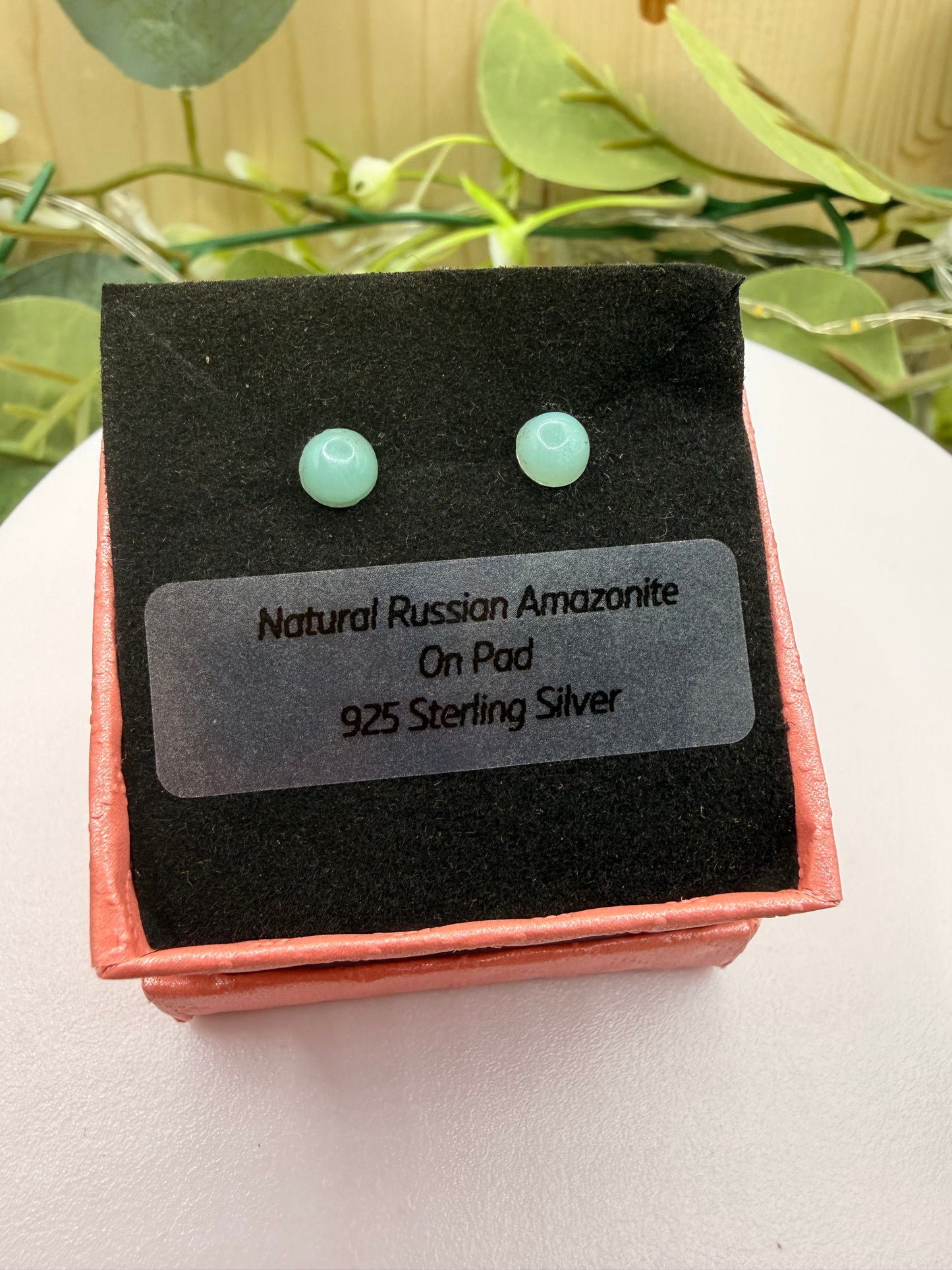 Natural Russian Amazonite Stud Earrings 5mm | 925 Sterling Silver Pad Earrings | Genuine Amazonite Gemstone Jewellery | Forever SnS
