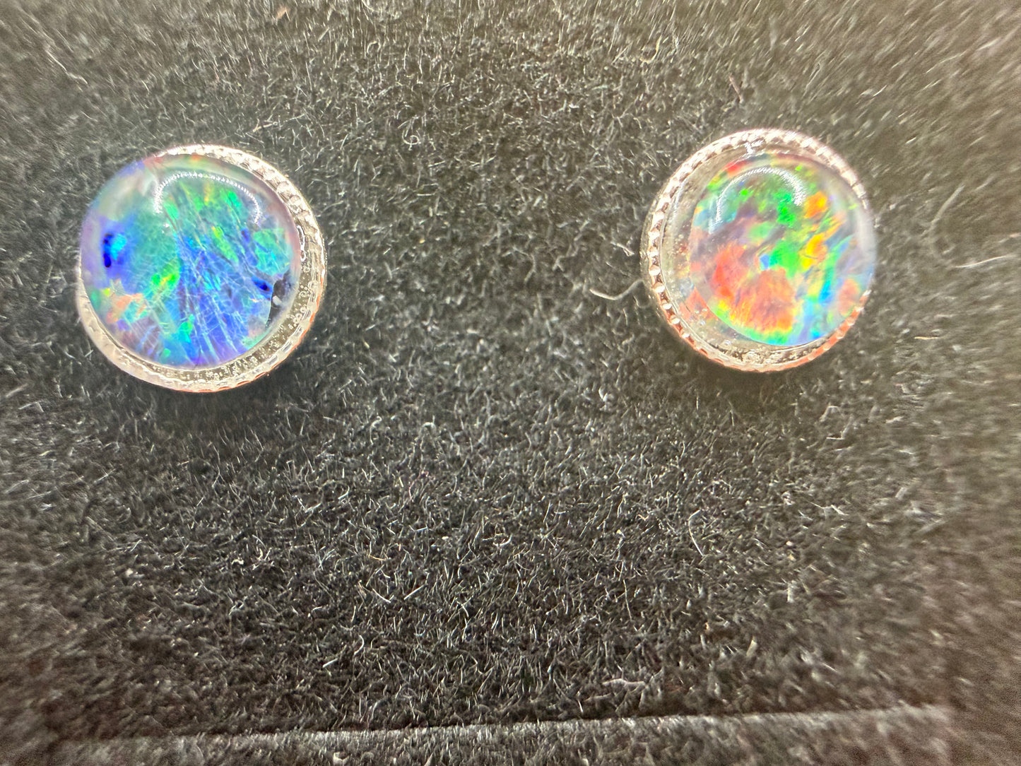 Natural AA Grade Australian Opal Stud Earrings | 925 Sterling Silver | Genuine Australian Opal Earrings | Forever SnS | 5mm Gemstone
