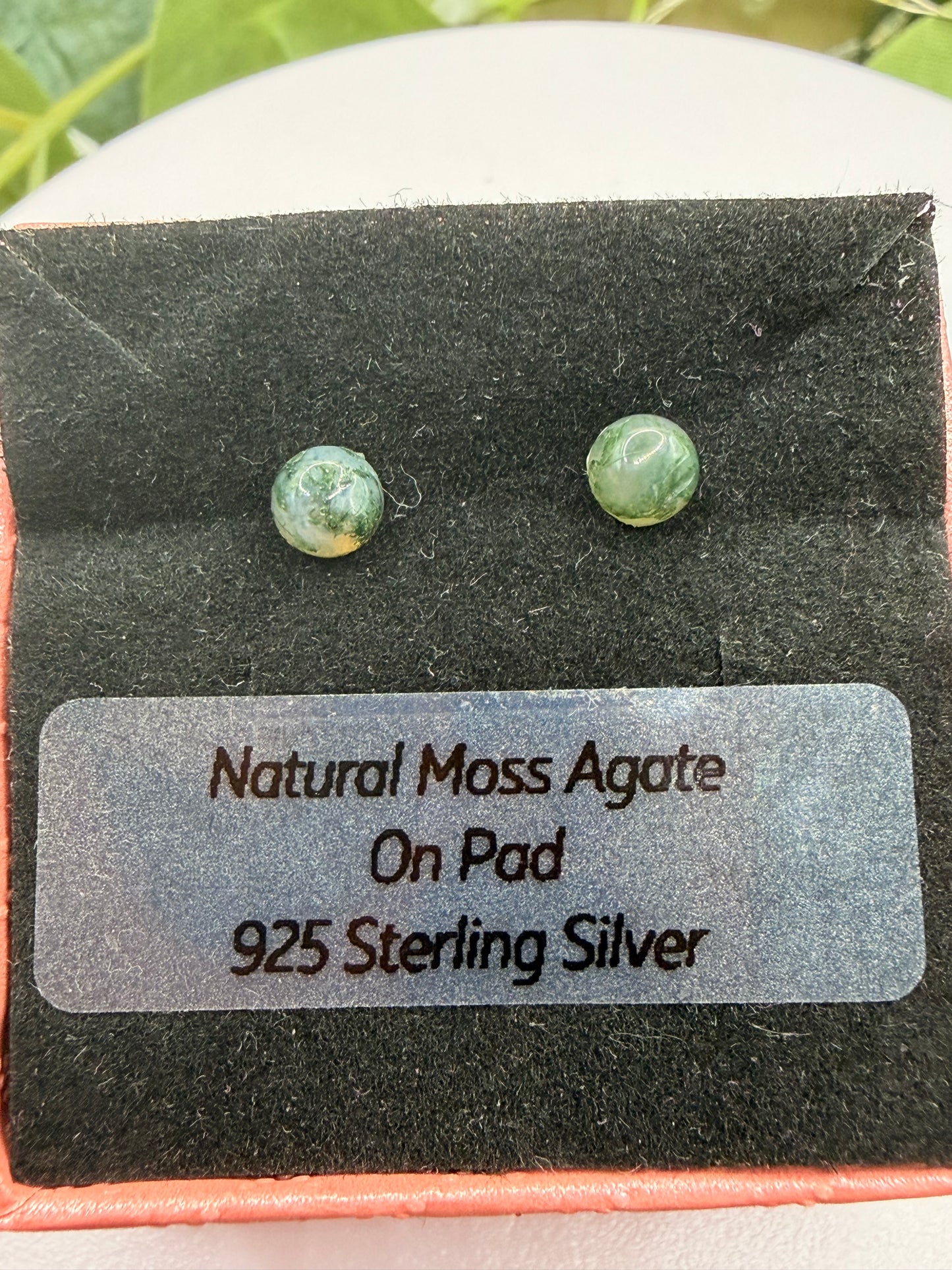Natural Moss Agate Stud Earrings | 925 Sterling Silver Stud Earrings | 5mm | Genuine Moss Agate Gemstone Jewellery