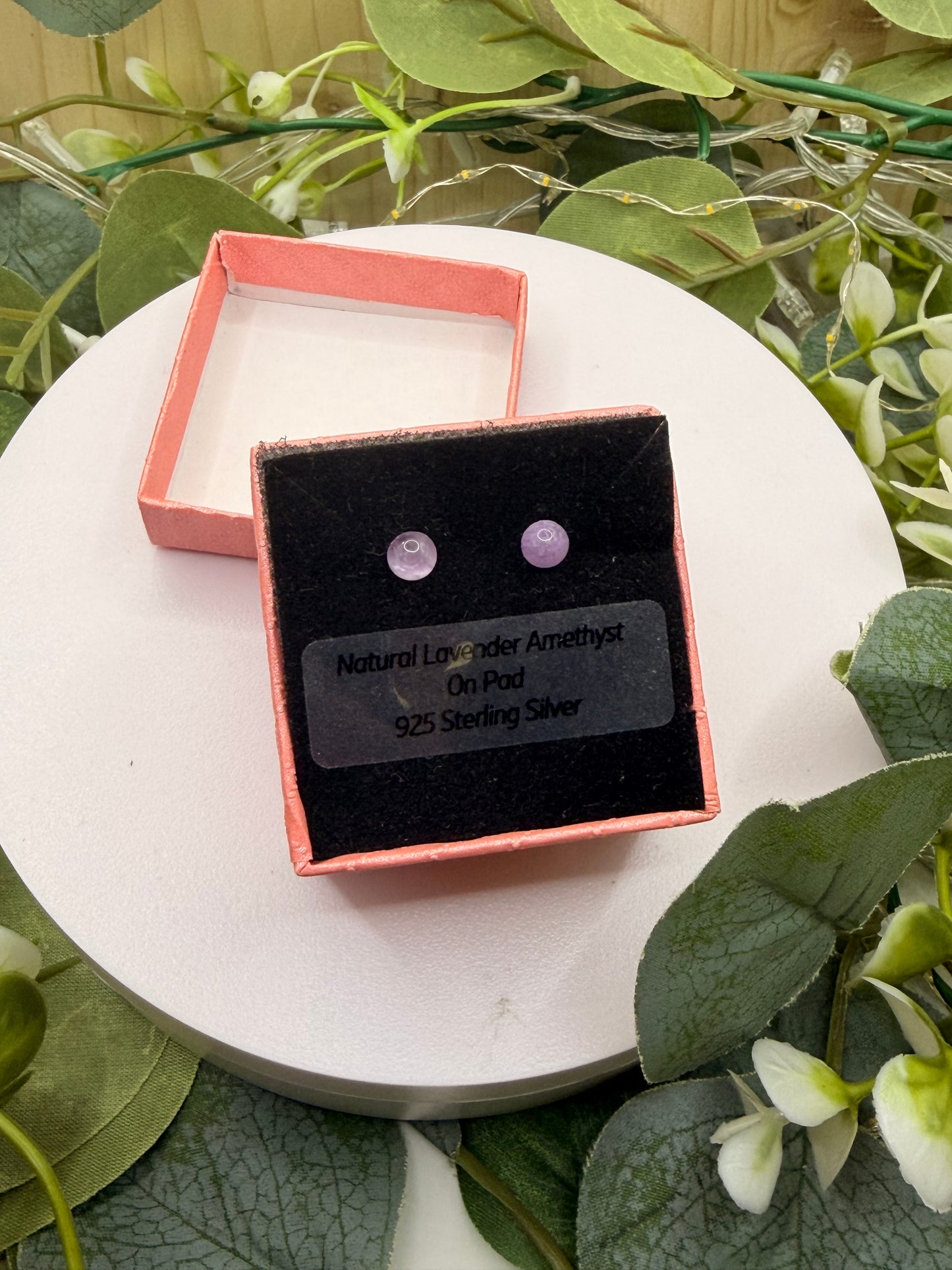 Natural Lavender Amethyst 5mm Stud Earrings | 925 Sterling Silver Stud Earrings | Genuine Lavender Amethyst Gemstone Jewellery