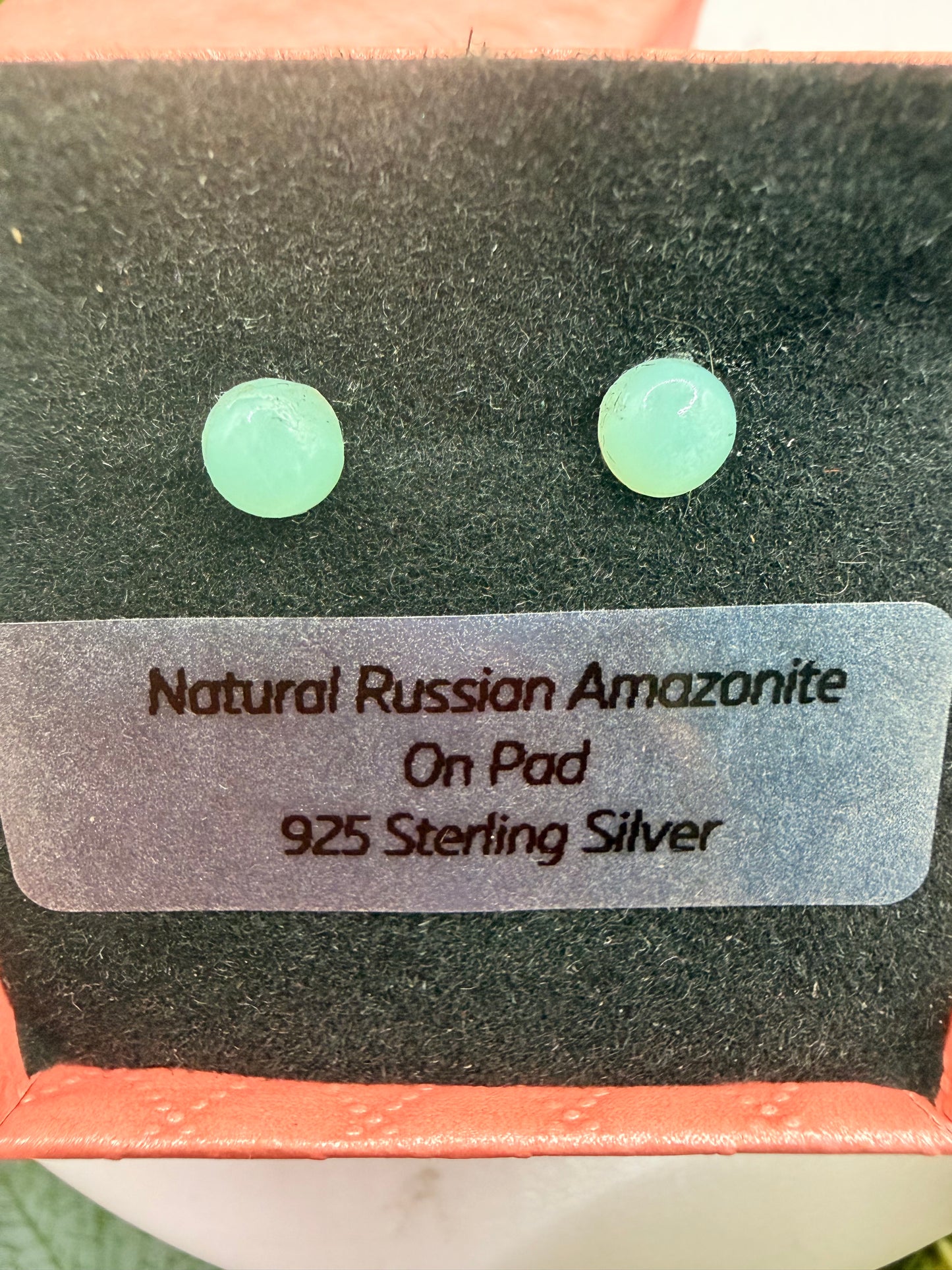 Natural Russian Amazonite Stud Earrings 5mm | 925 Sterling Silver Pad Earrings | Genuine Amazonite Gemstone Jewellery | Forever SnS