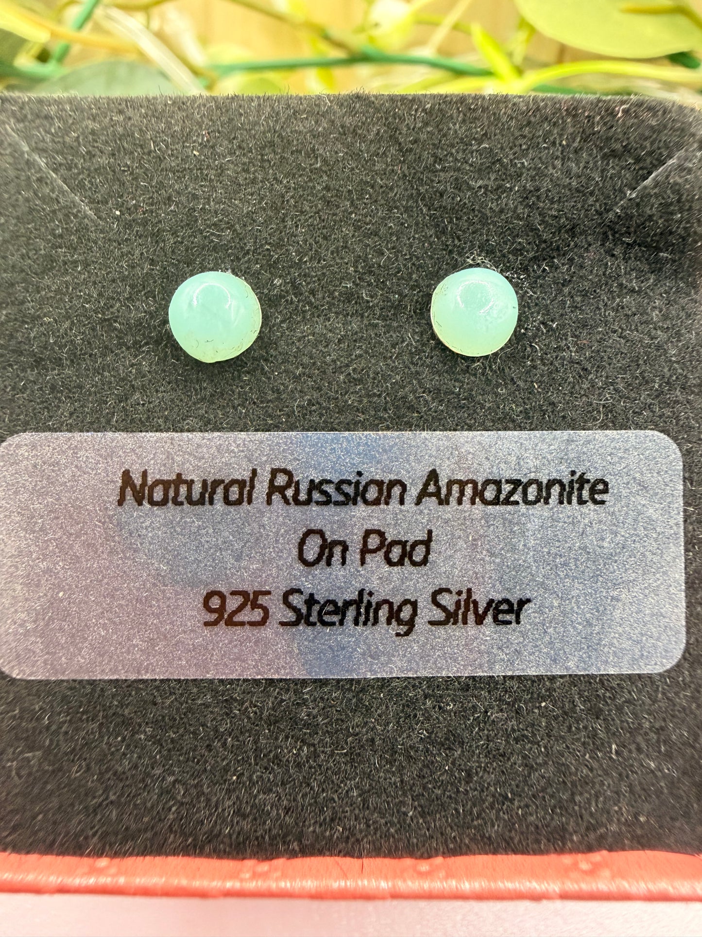 Natural Russian Amazonite Stud Earrings 5mm | 925 Sterling Silver Pad Earrings | Genuine Amazonite Gemstone Jewellery | Forever SnS
