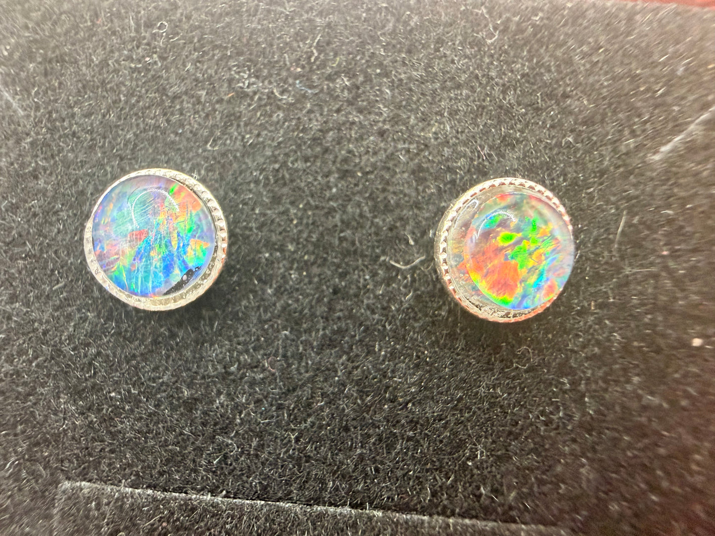 Natural AA Grade Australian Opal Stud Earrings | 925 Sterling Silver | Genuine Australian Opal Earrings | Forever SnS | 5mm Gemstone