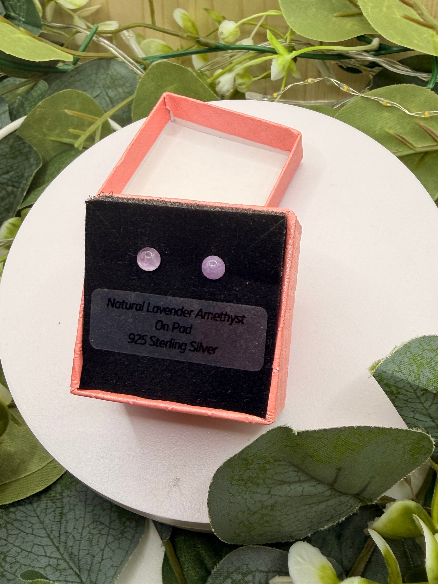 Natural Lavender Amethyst 5mm Stud Earrings | 925 Sterling Silver Stud Earrings | Genuine Lavender Amethyst Gemstone Jewellery