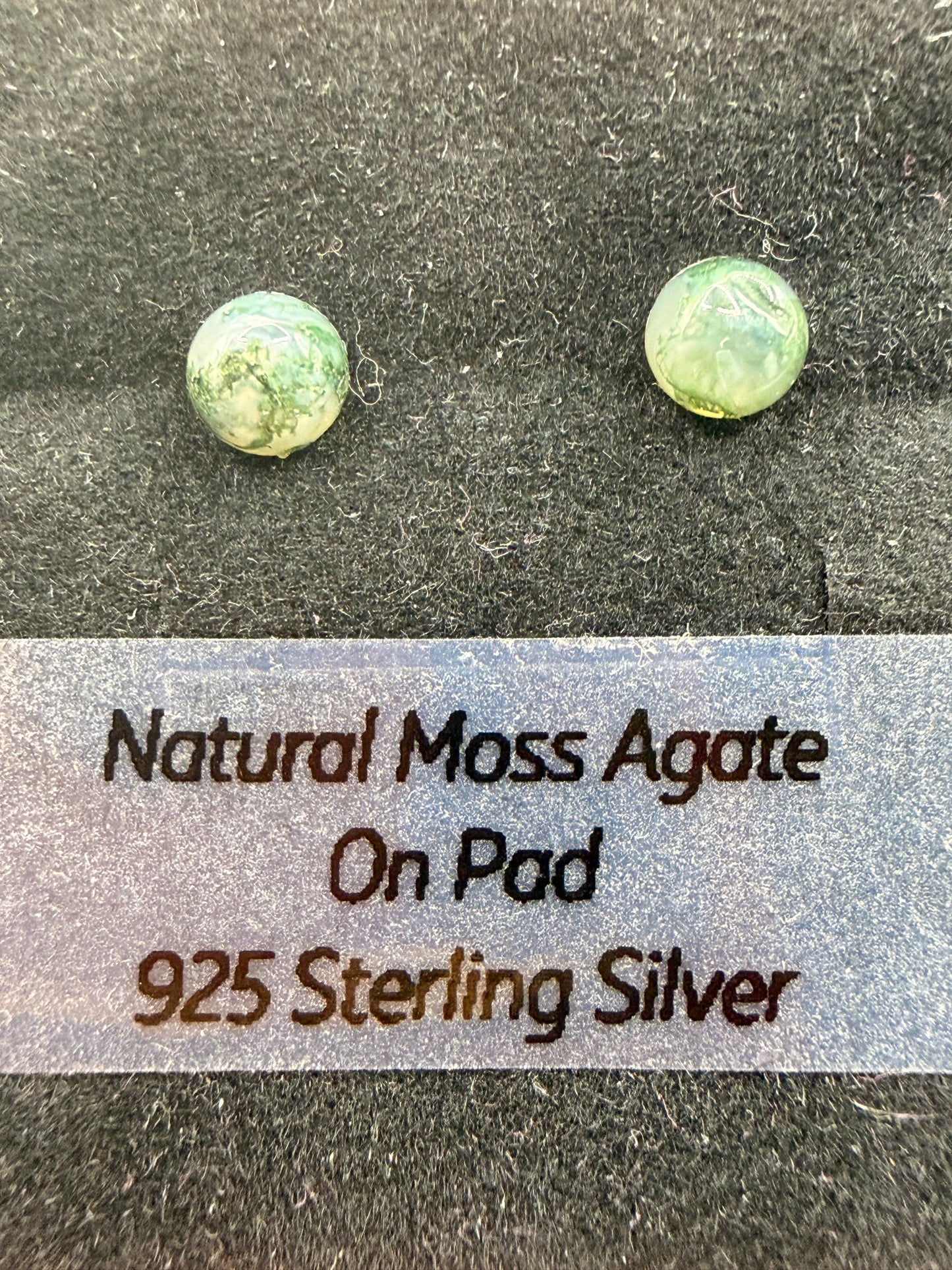 Natural Moss Agate Stud Earrings | 925 Sterling Silver Stud Earrings | 5mm | Genuine Moss Agate Gemstone Jewellery