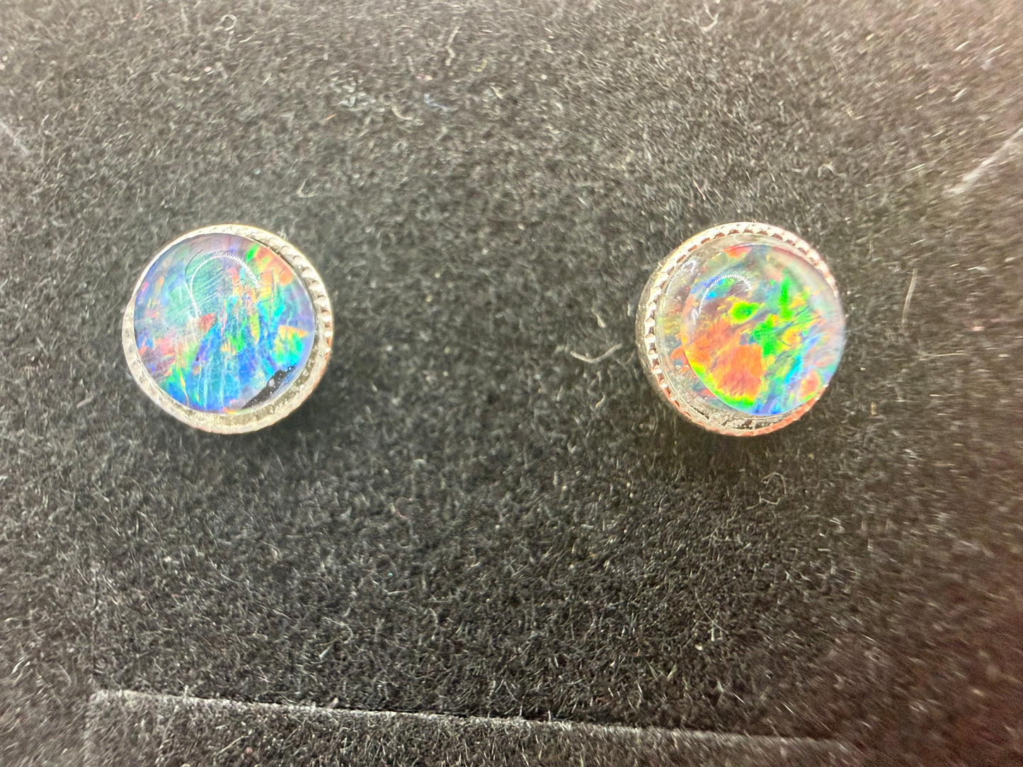 Natural AA Grade Australian Opal Stud Earrings | 925 Sterling Silver | Genuine Australian Opal Earrings | Forever SnS | 5mm Gemstone