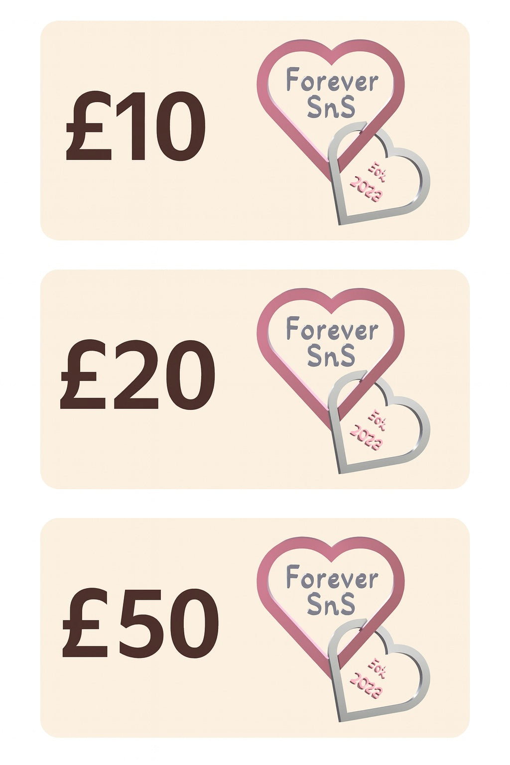 Forever SnS Gift Cards