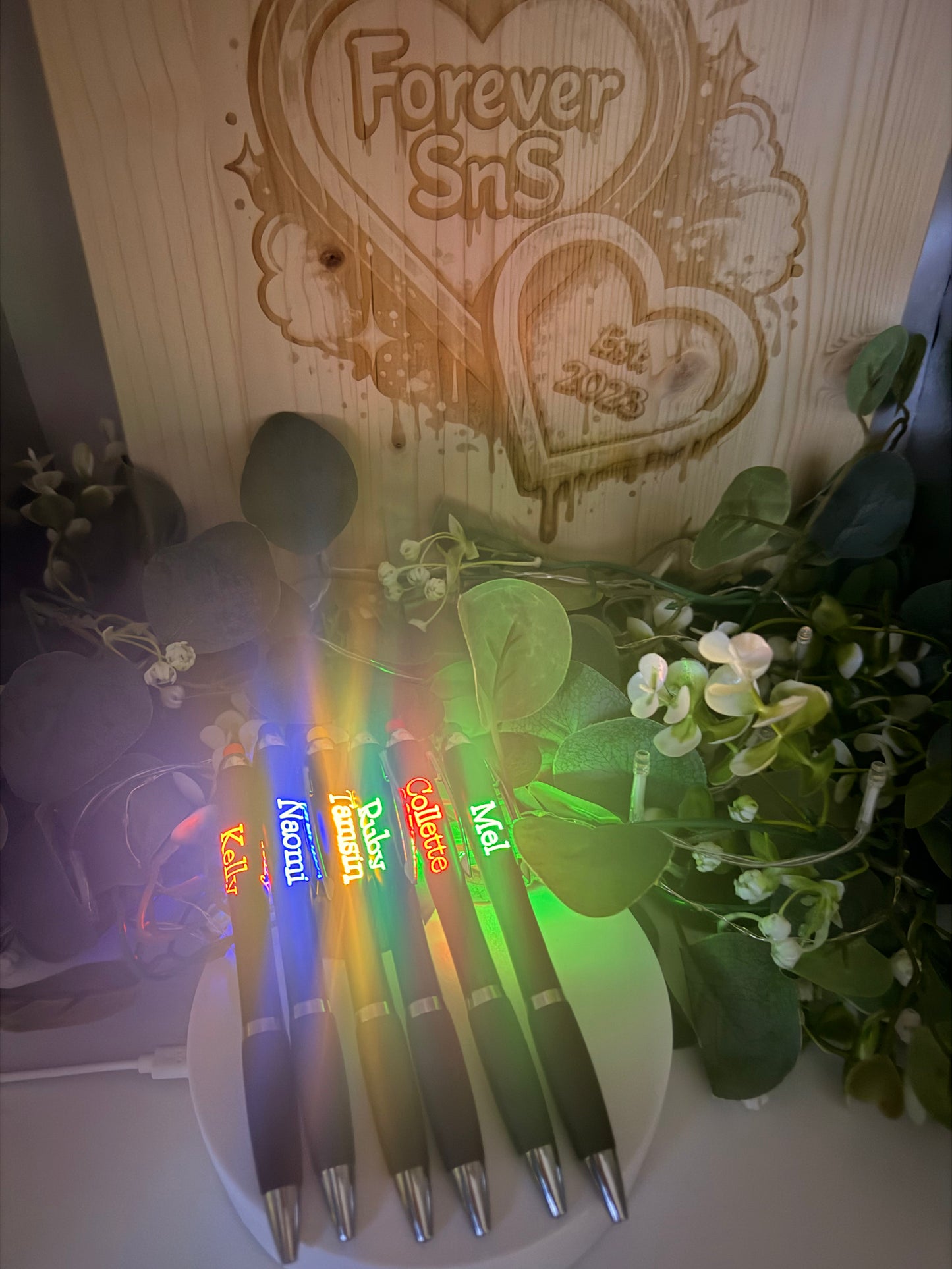 LED Light Up Pens Laser Enrgeved.