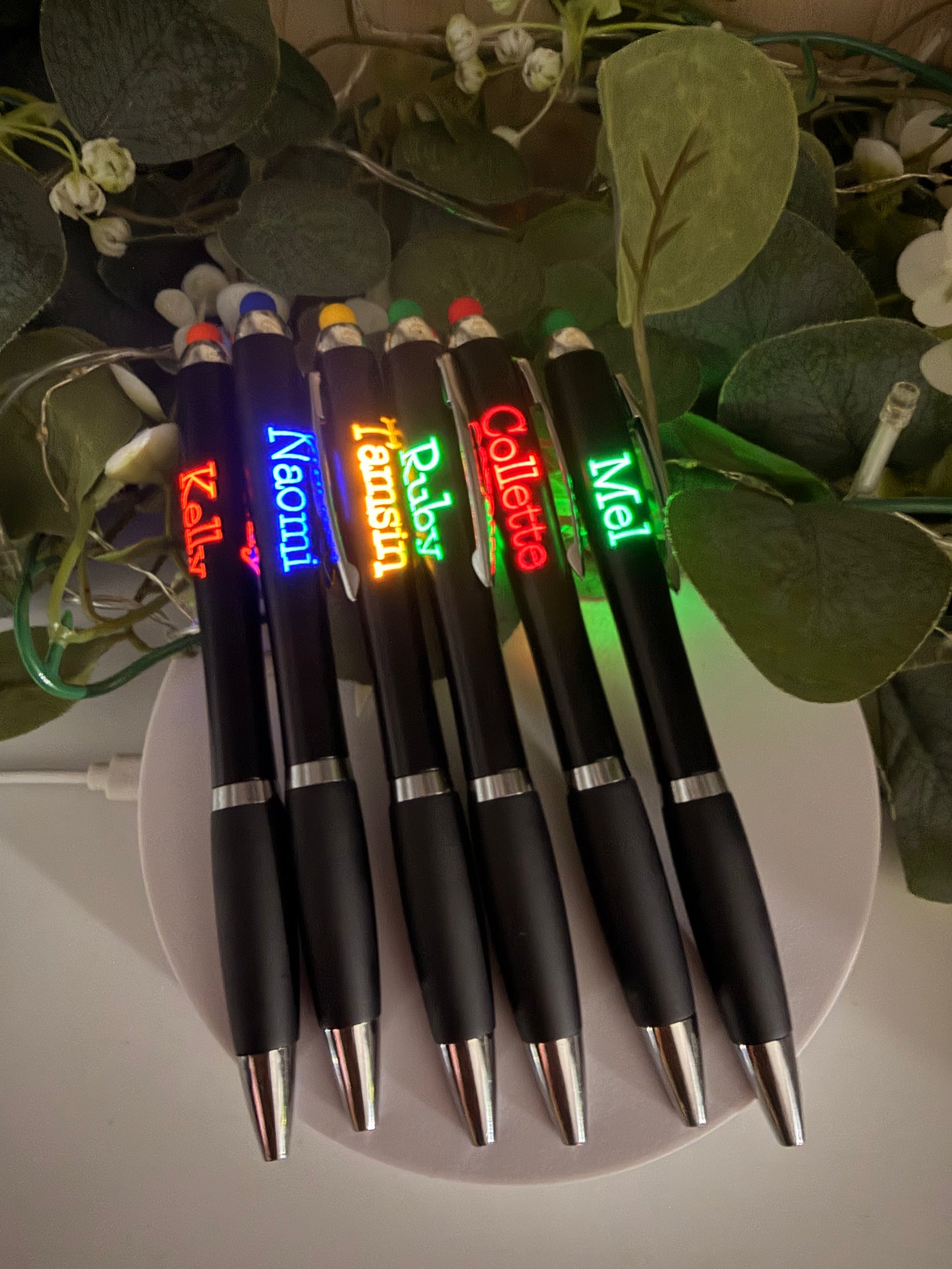 LED Light Up Pens Laser Enrgeved.
