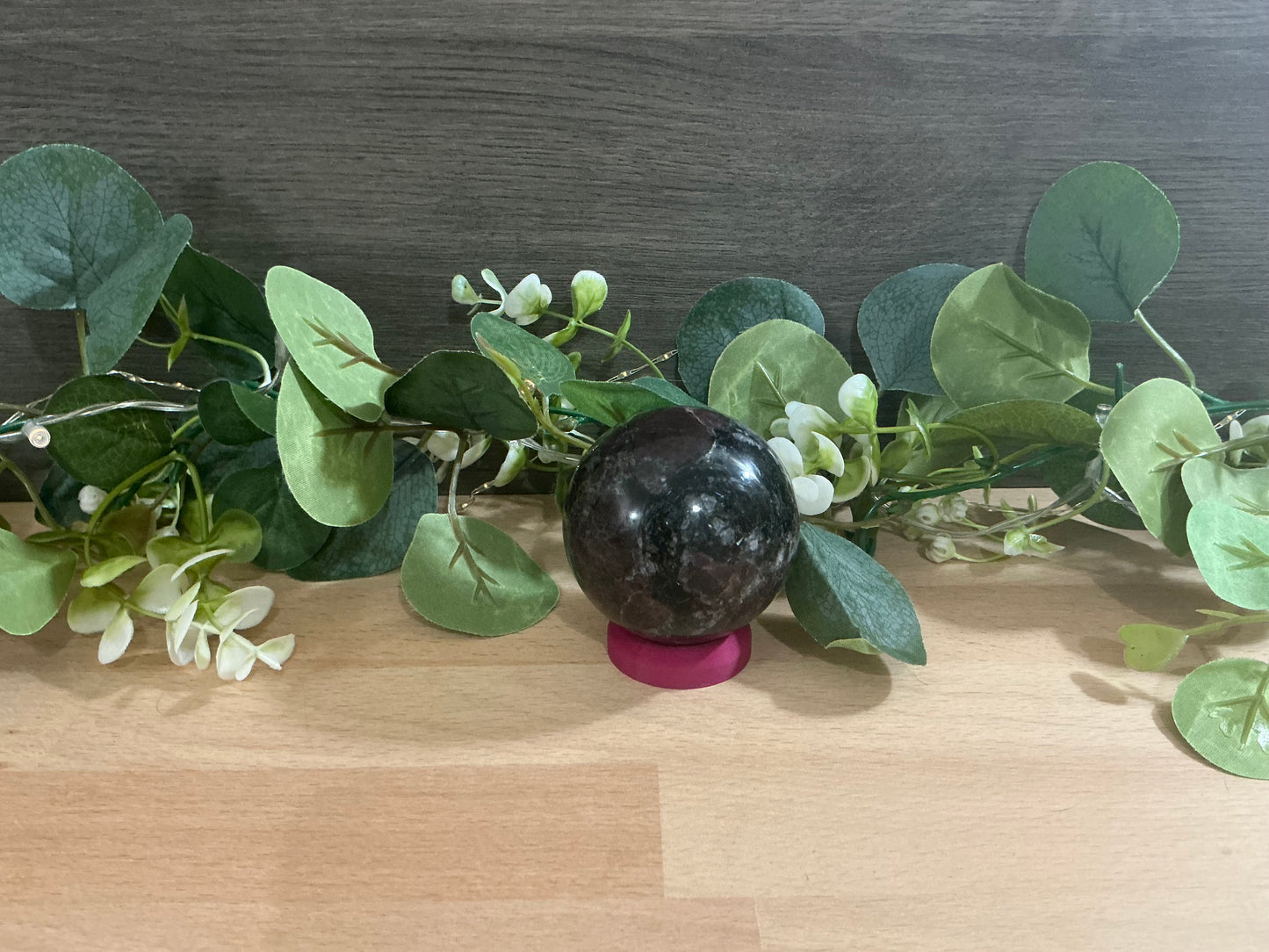 Garnet x Arfvedsonite Sphere 430g