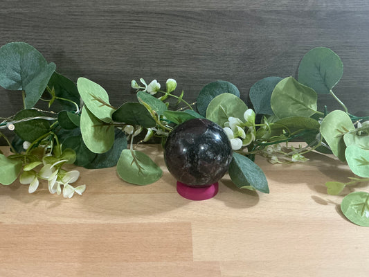 Garnet x Arfvedsonite Sphere 430g