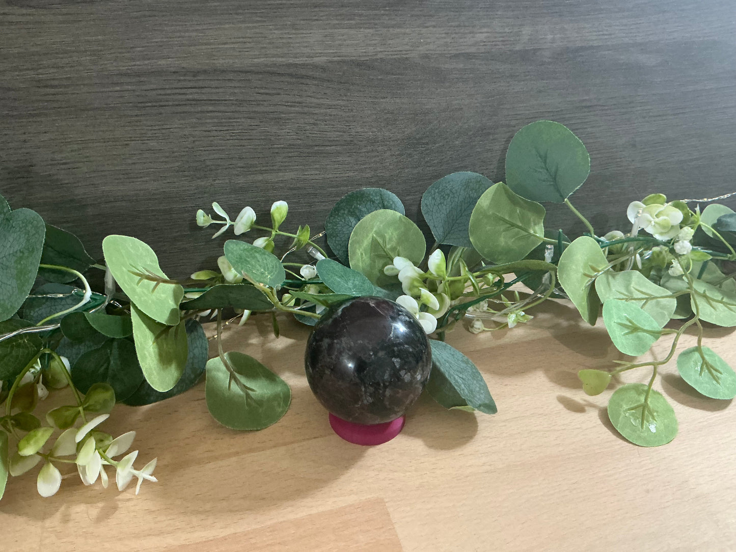 Garnet x Arfvedsonite Sphere 430g