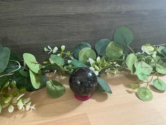 Garnet x Arfvedsonite Sphere 430g