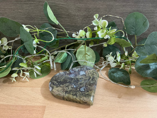 Moss Agate Heart 227g