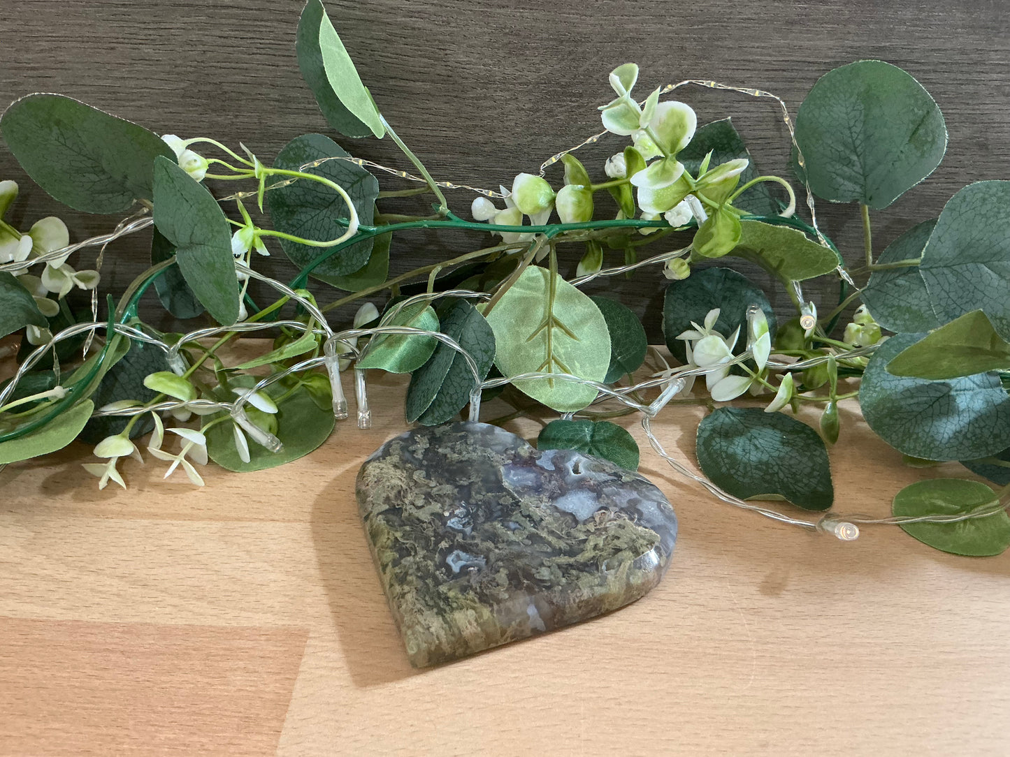 Moss Agate Heart 227g