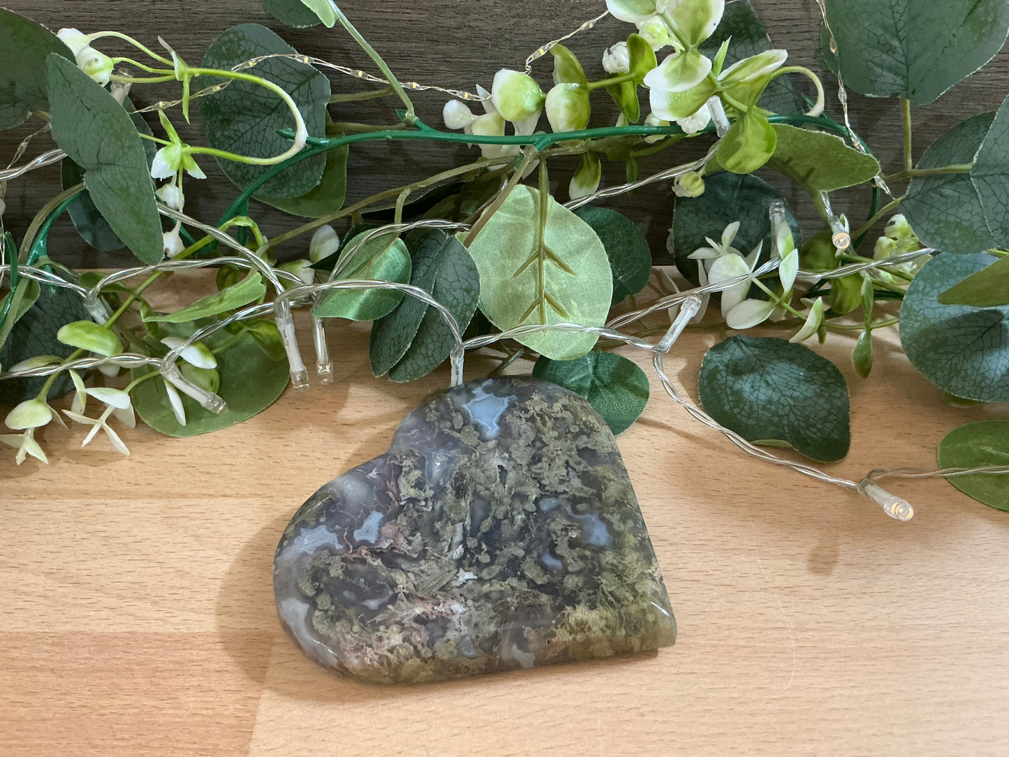 Moss Agate Heart 227g