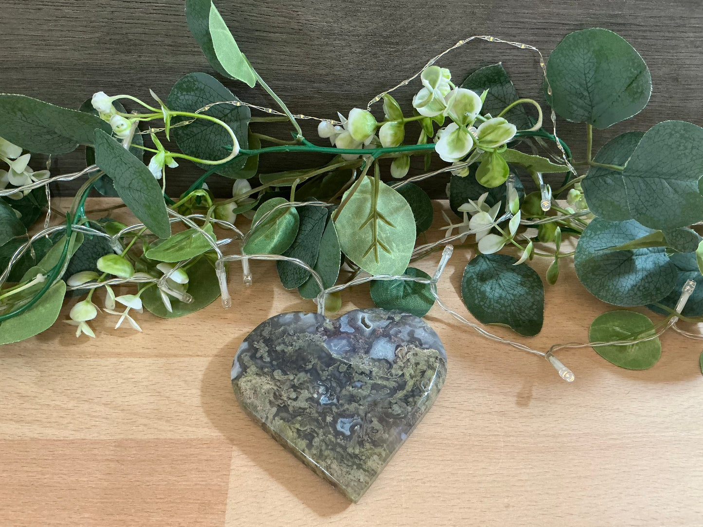 Moss Agate Heart 227g