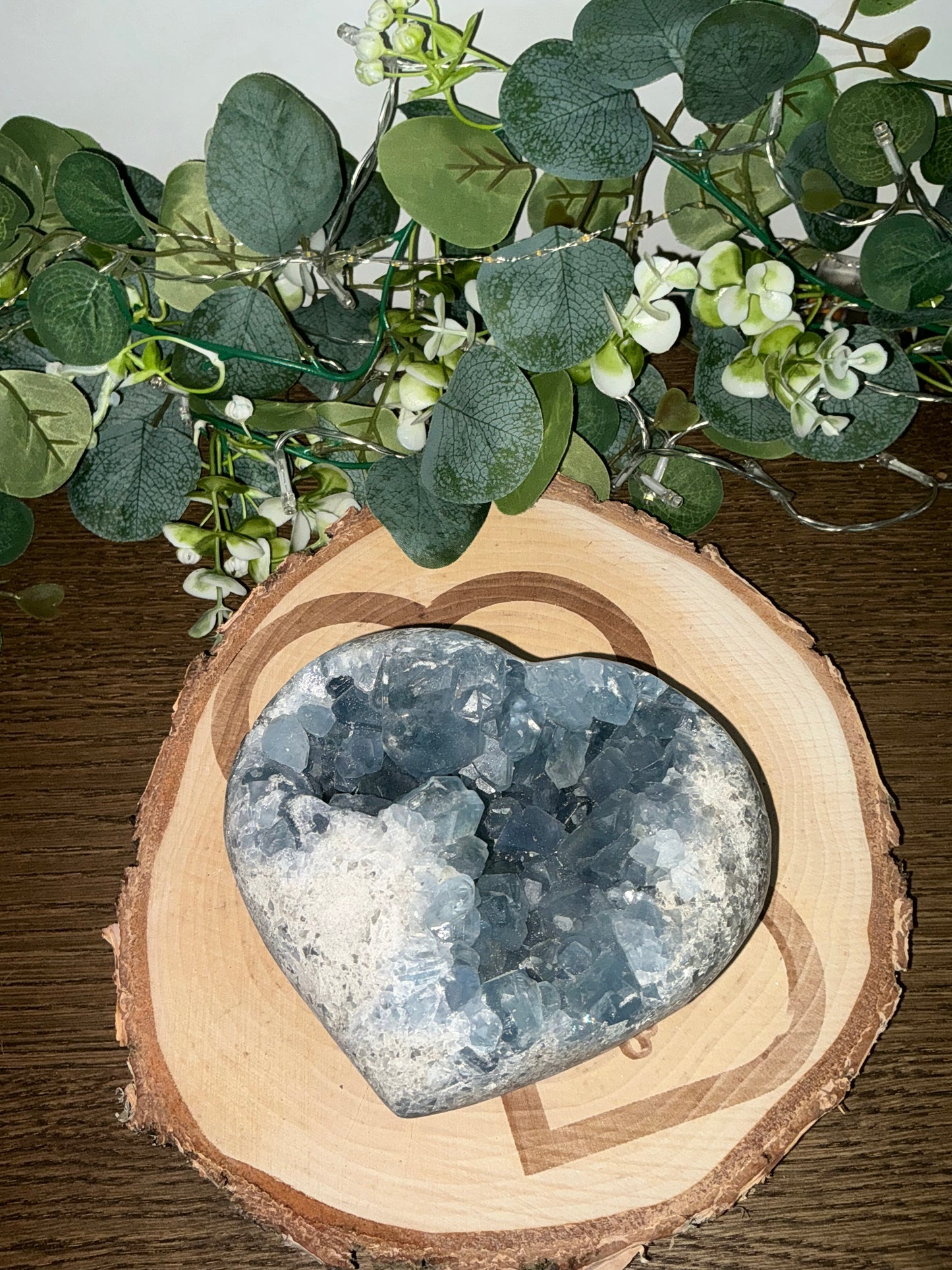 Blue Celestite Heart 1821g