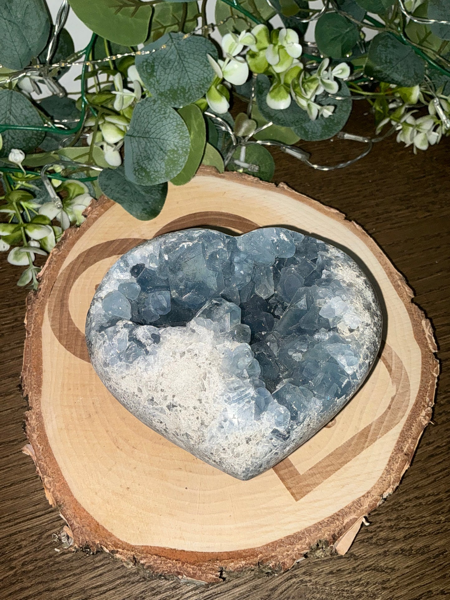 Blue Celestite Heart 1821g