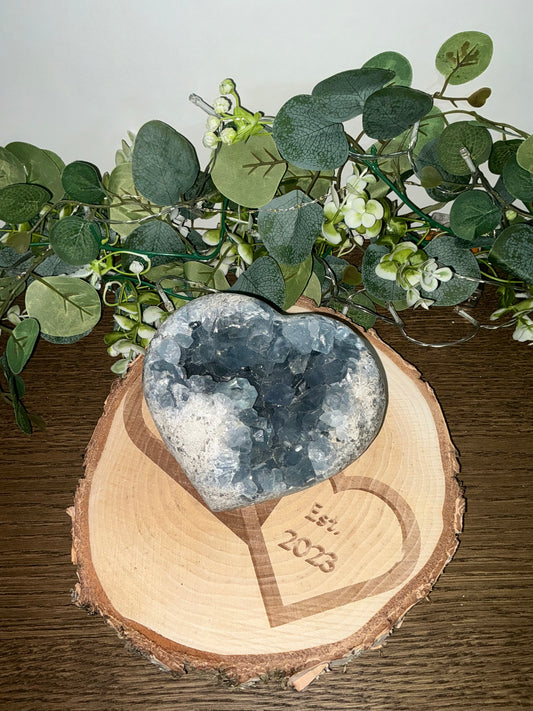 Blue Celestite Heart 1821g