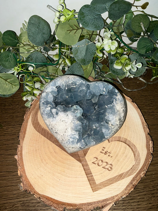 Blue Celestite Heart 1821g