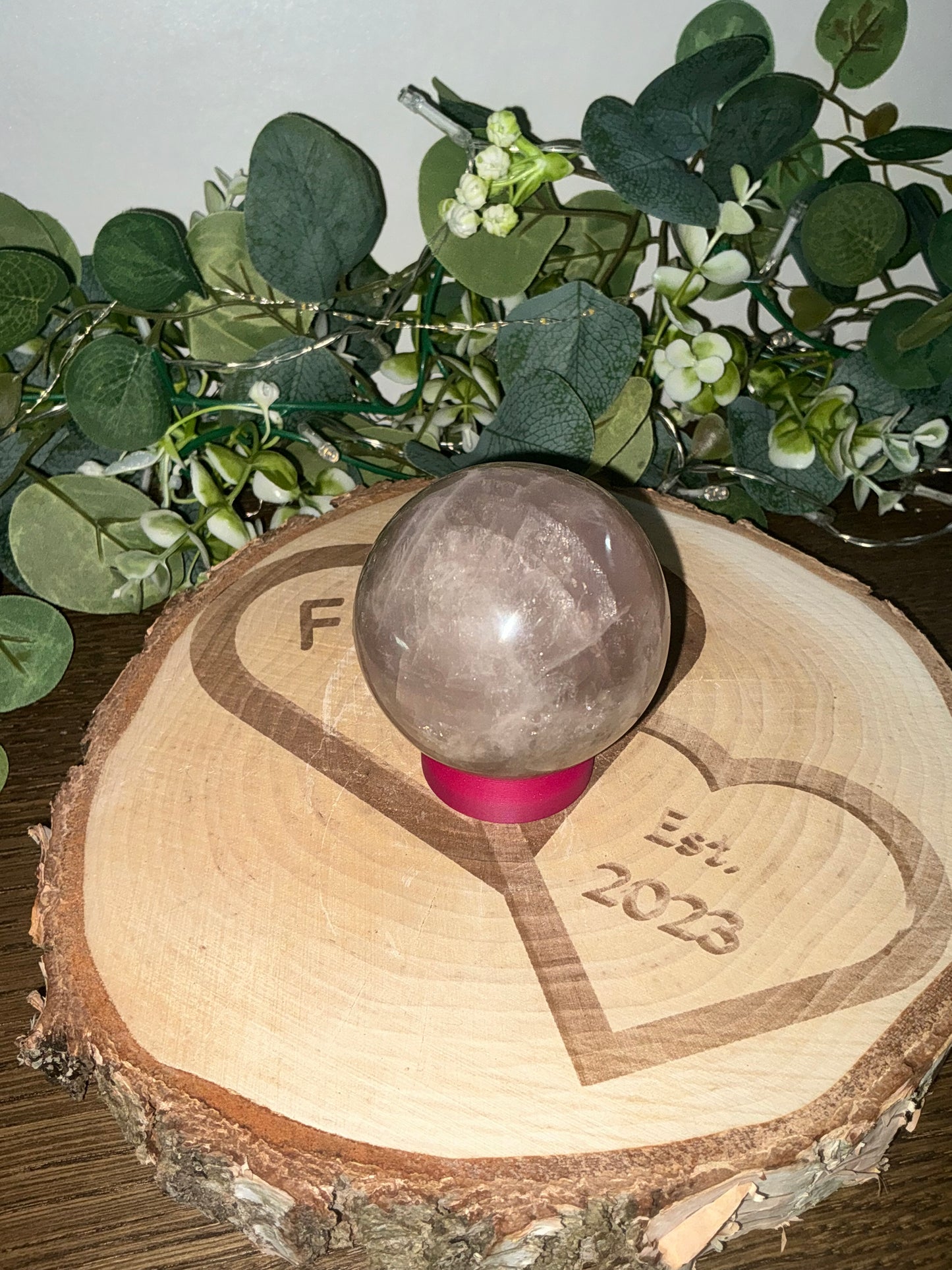 Lavender Rose Quartz Sphere 397g
