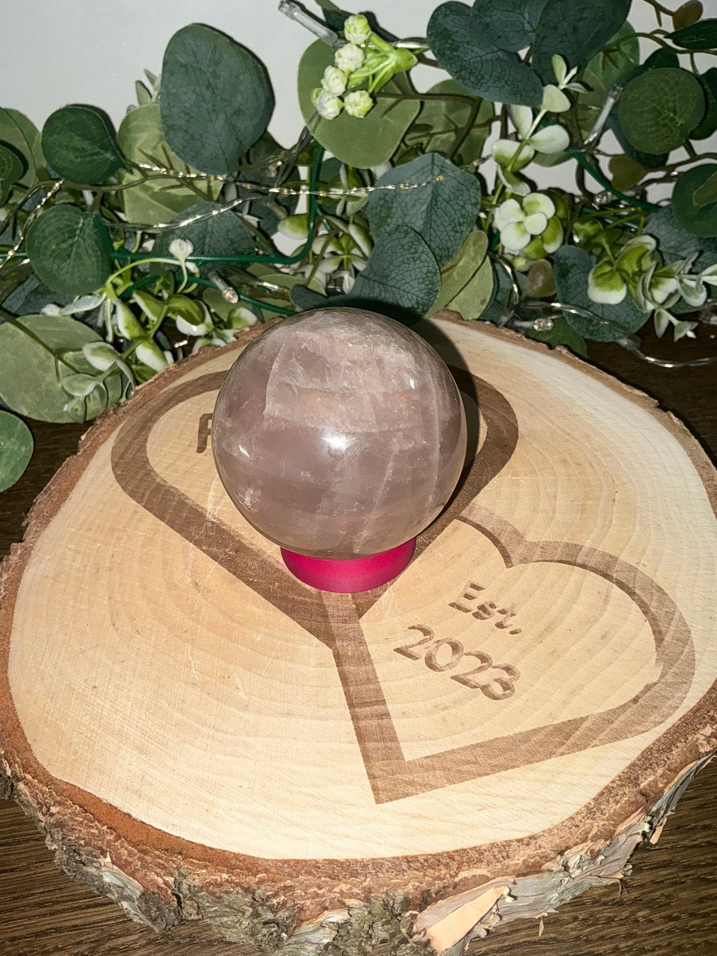 Lavender Rose Quartz Sphere 397g