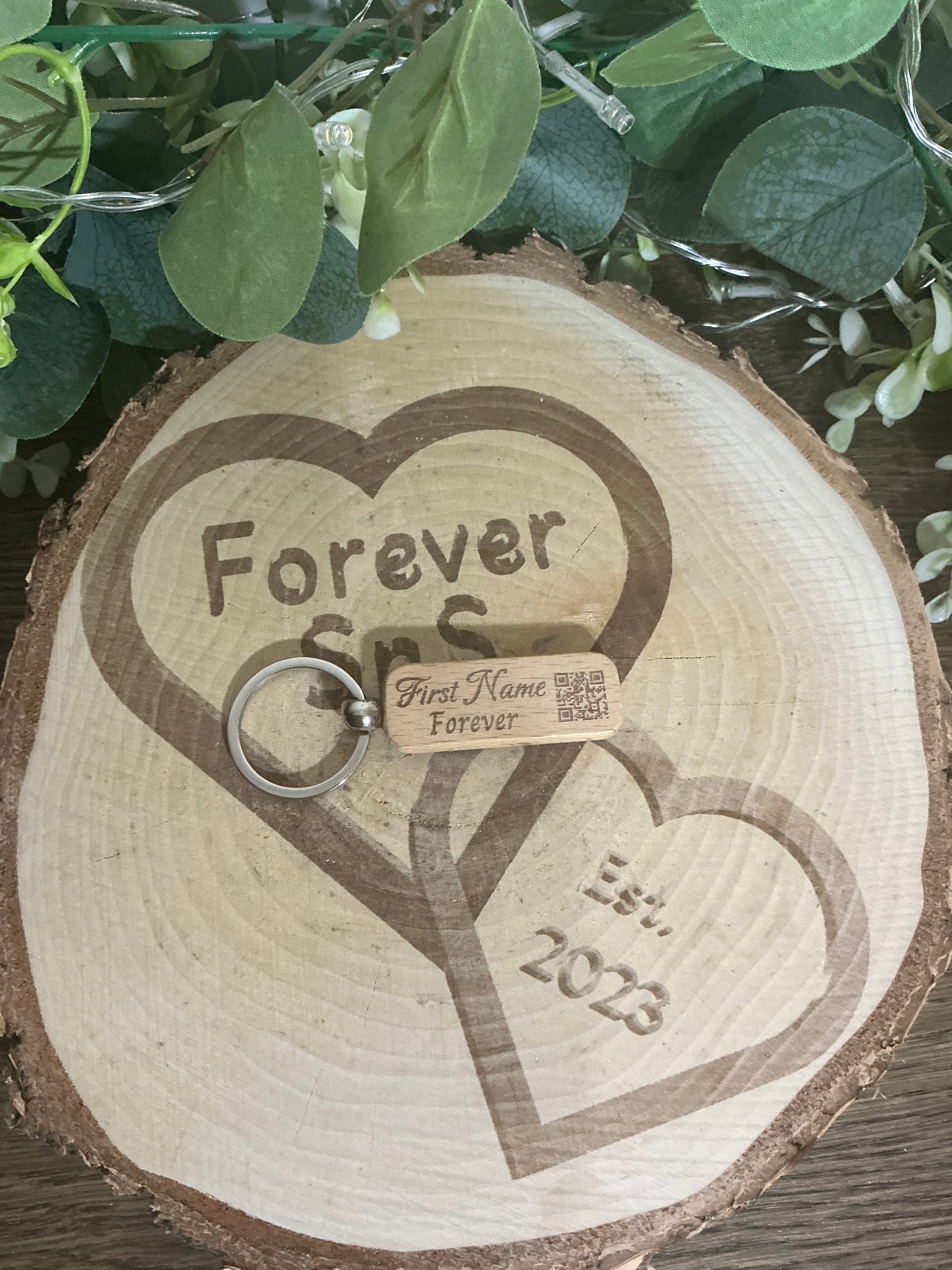 Wooden Medical ID Key Ring