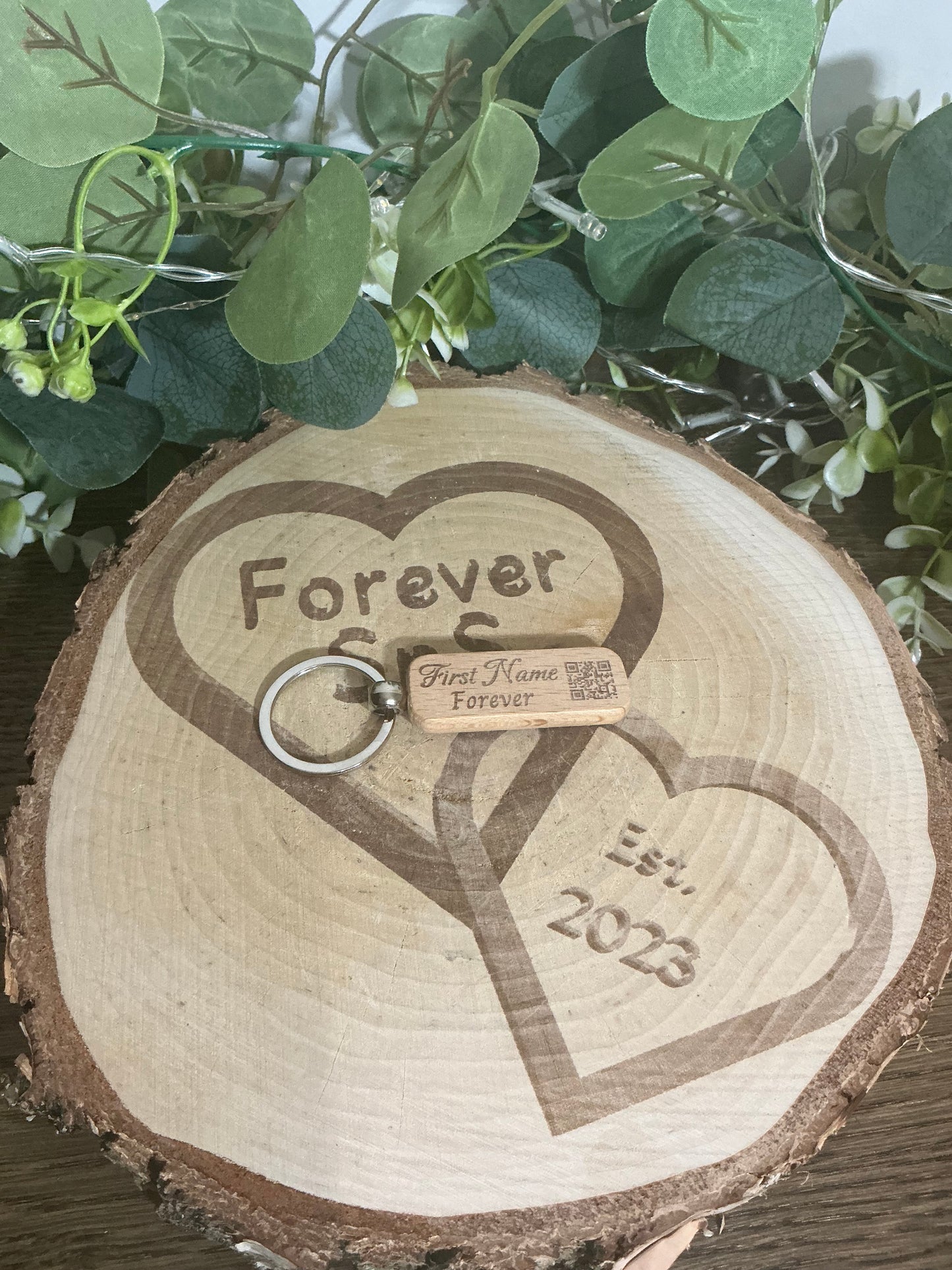 Wooden Medical ID Key Ring