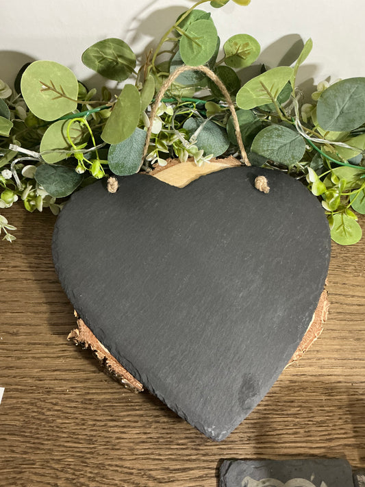 Heart Slate Hanging Sign