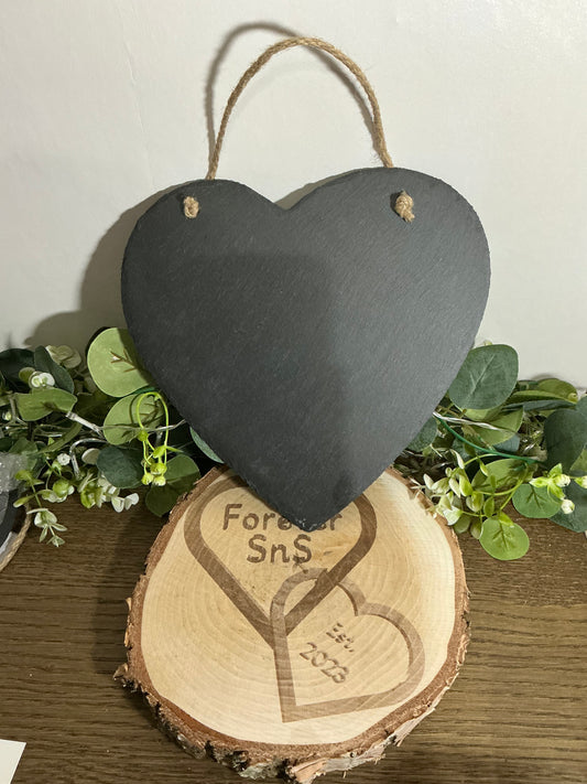Heart Slate Hanging Sign