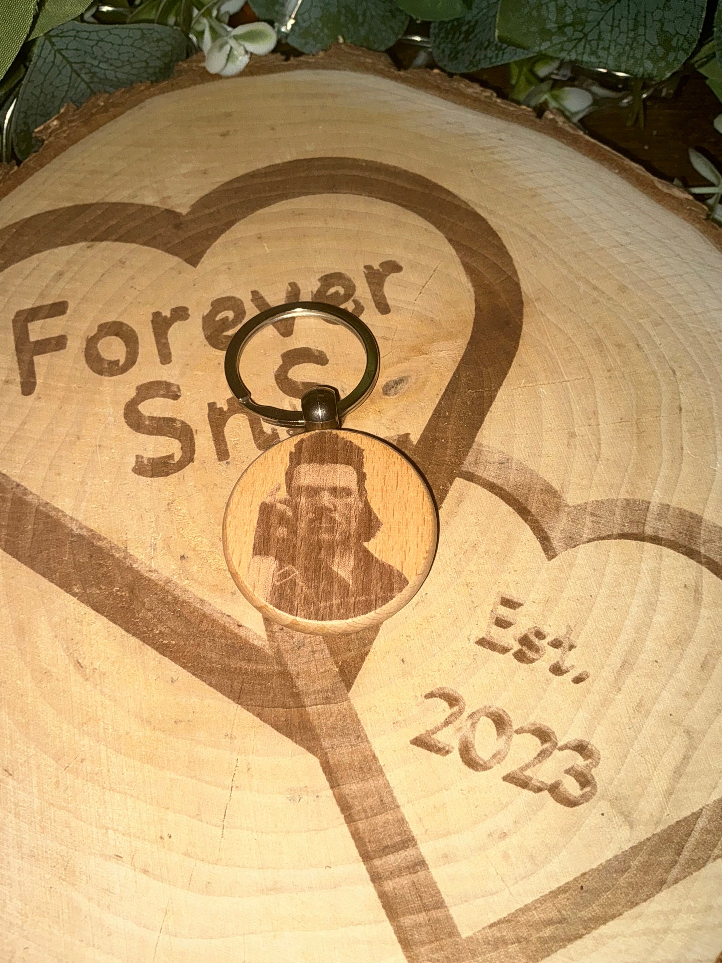 DEZBAG “And Then…” Circle Wooden Keyring