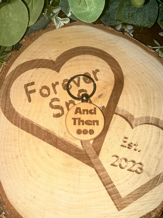 DEZBAG “And Then…” Circle Wooden Keyring