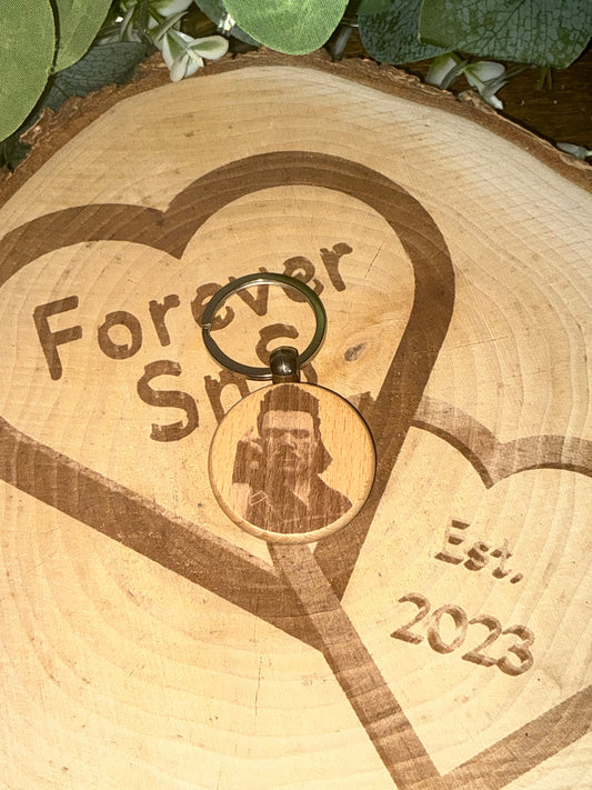 DEZBAG “And Then…” Circle Wooden Keyring