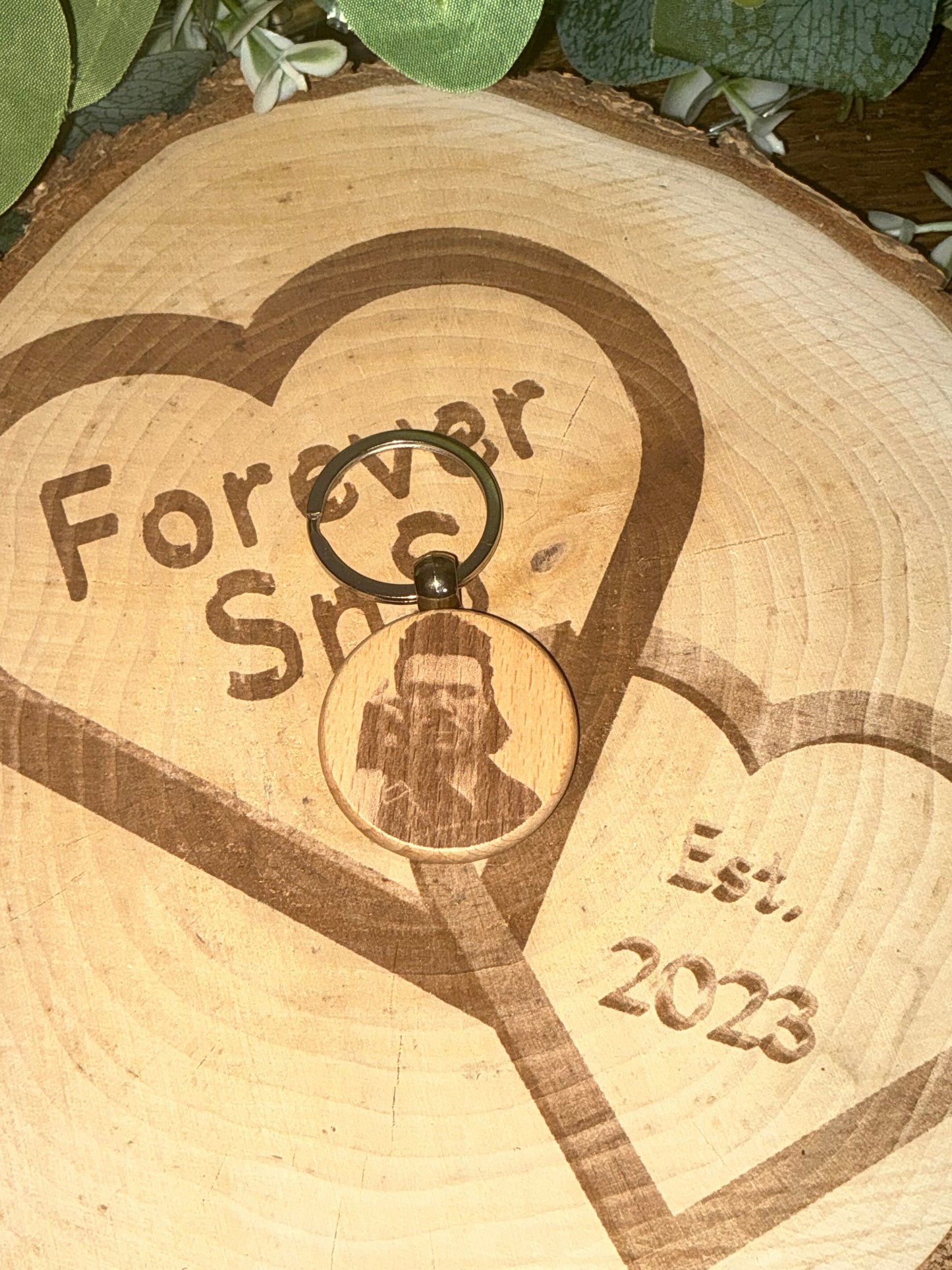 DEZBAG “And Then…” Circle Wooden Keyring