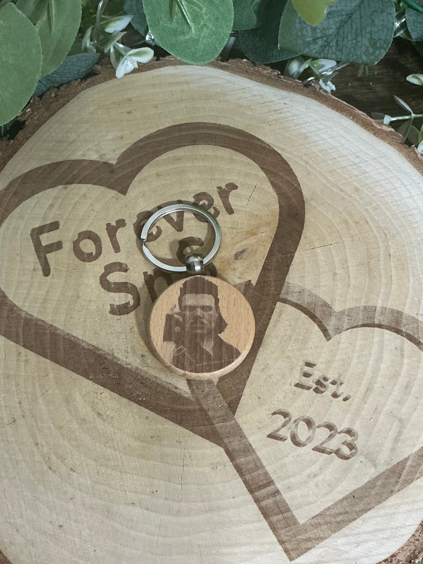 DEZBAG “And Then…” Circle Wooden Keyring